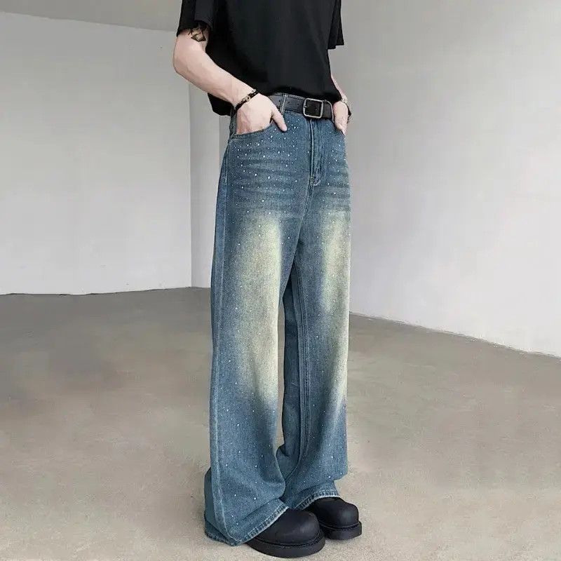 Japanese Brand Diamond Fade Worn Blue Jeans Size US 32 / EU 48 - 1 Thumbnail