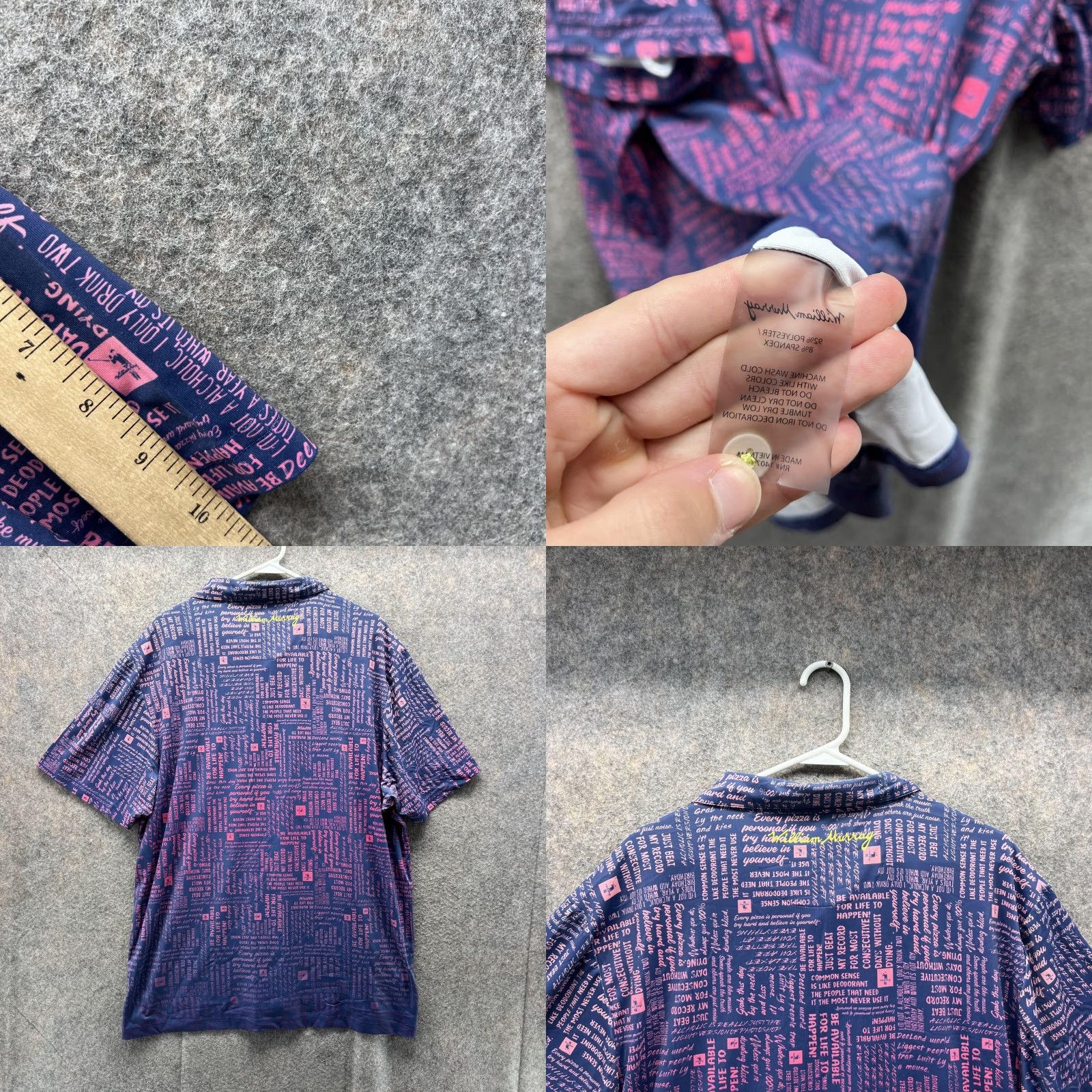 Vintage VINTAGE William Murray Polo Shirt Men XL Blue Navy Polyester All over Print Spell out Polo Shirt Men XL Blue Navy Polyester All over Print Spell out Size US XL / EU 56 / 4 - 8 Thumbnail