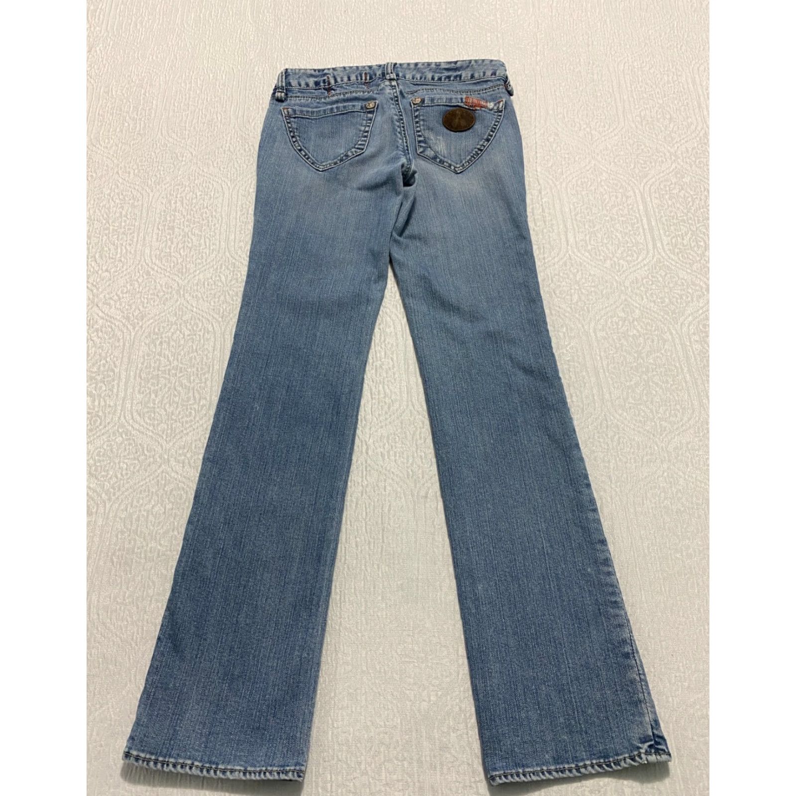 Denime BCBGirls Jeans Denim Straight Womens Size 27 Blue Low Rise Whiskers 5-Pocket Design Size 27" / US 4 / IT 40 - 2 Thumbnail