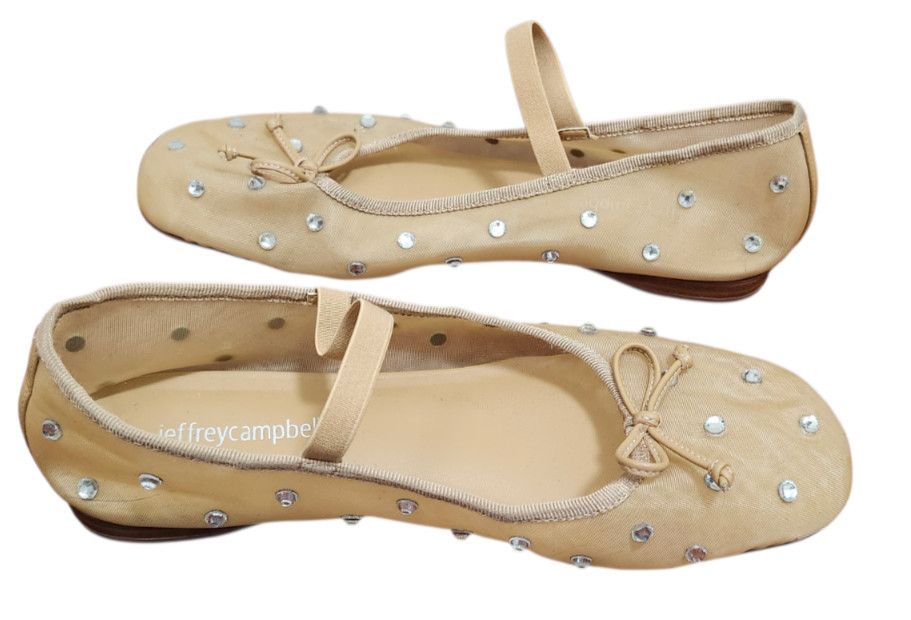 Jeffrey Campbell Jeffrey Campbell Mesh Ballet Flats Mary Jane Rhinestone Size US 7.5 / IT 37.5 - 9 Thumbnail