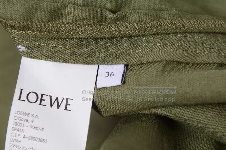 Other Loewe Green Logo Embossed Leather Patch Cotton Collar Sing Size XS / US 0-2 / IT 36-38 - 6 Thumbnail