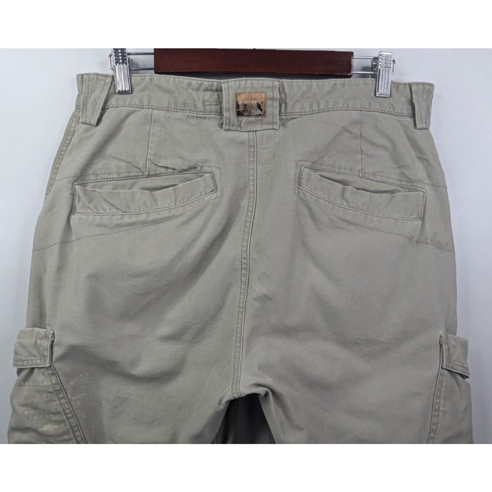 Quiksilver VINTAGE Quiksilver Cargo Pants Men 33 Beige Tan Baggy Surf Skate Hip Hop Y2K Size US 38 / EU 54 - 5 Thumbnail