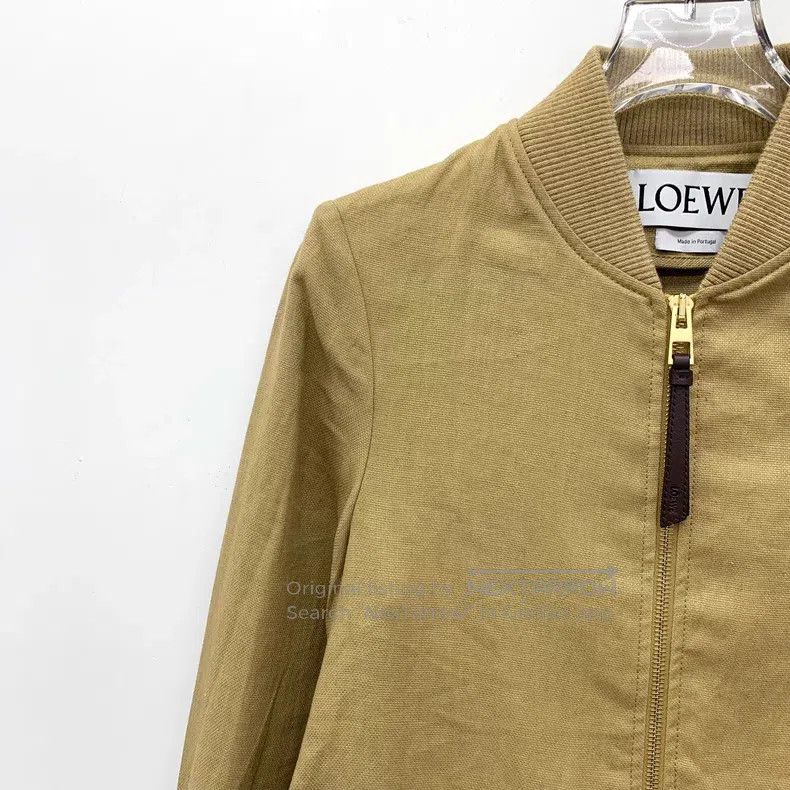 Loewe Loewe Brown Cotton Linen Stand Collar Zip Long Sleeve Jack Size XXS / US 00 / IT 34 - 3 Thumbnail
