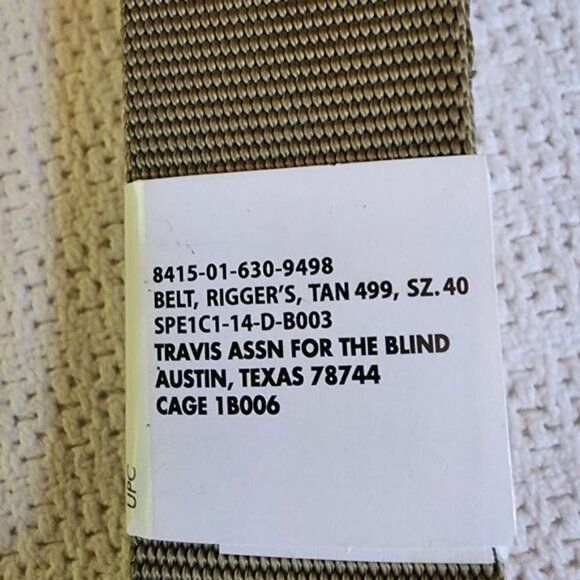 Other DSCP Military Issue Riggers Belt Tan Sz. 40 Size 40 - 3 Thumbnail