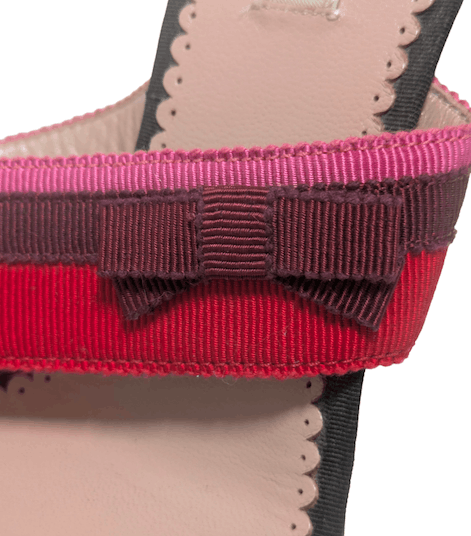 Prada Vintage Prada kitten heel thong sandals with striped bow Size US 6.5 / IT 36.5 - 4 Thumbnail