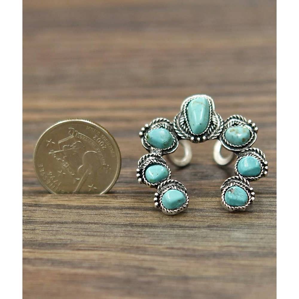 Other Boho Squash Turquoise Adjustable Statement Cuff Ring for Uni Size ONE SIZE - 3 Thumbnail