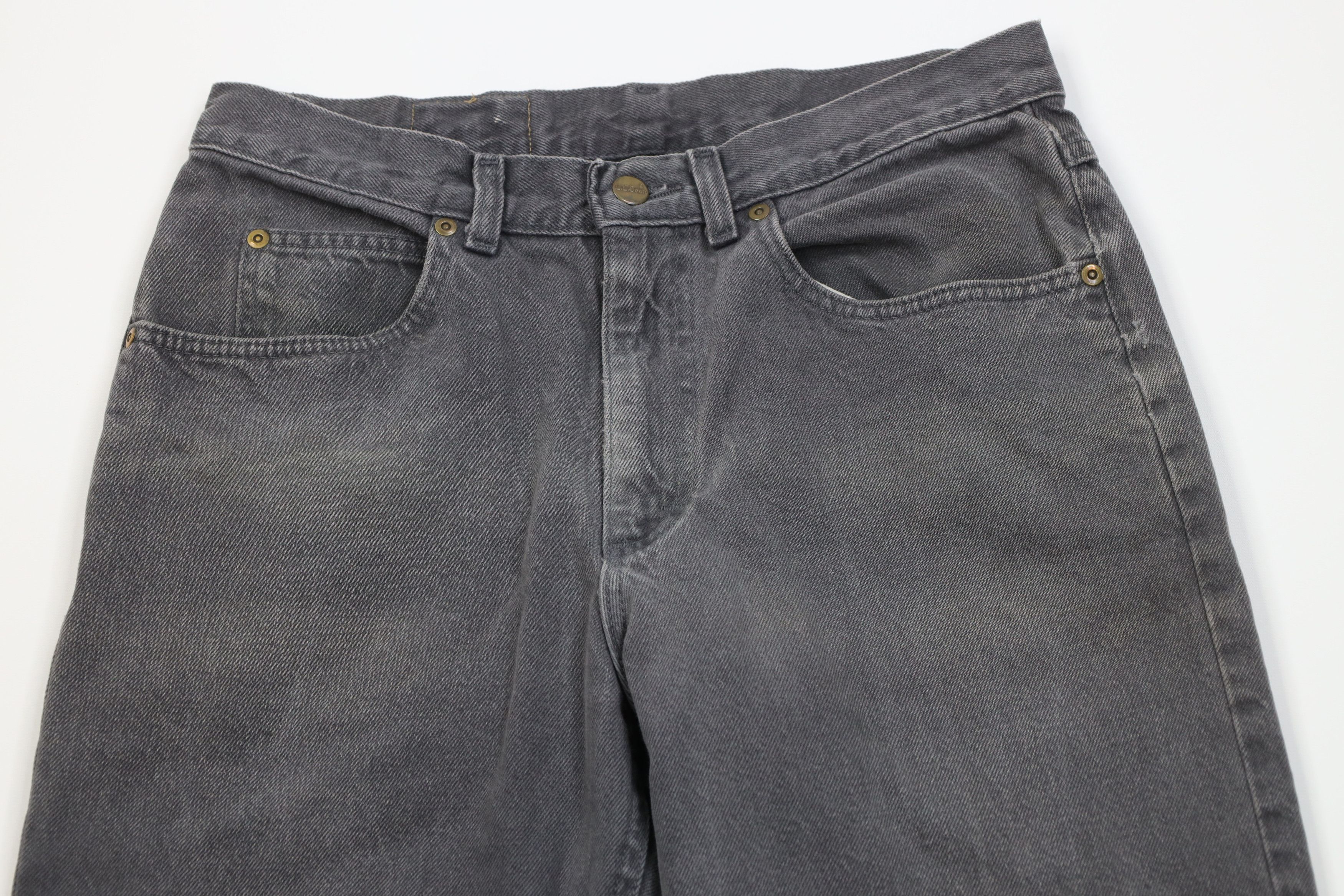 L.L. Bean Vintage 90s LL Bean Straight Leg Demin Jeans Gray Cotton USA Size US 32 / EU 48 - 2 Thumbnail