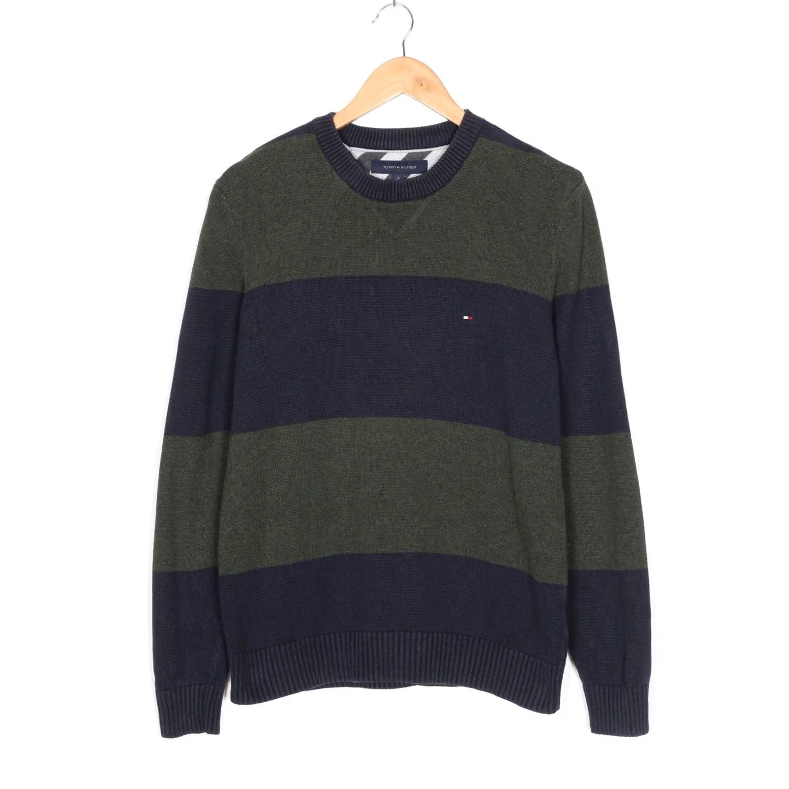 Tommy Hilfiger TOMMY HILFIGER Sweater Jumper Men Size M Crew Neck Striped Knit Cotton VR0749 Size US M / EU 48-50 / 2 - 2 Thumbnail