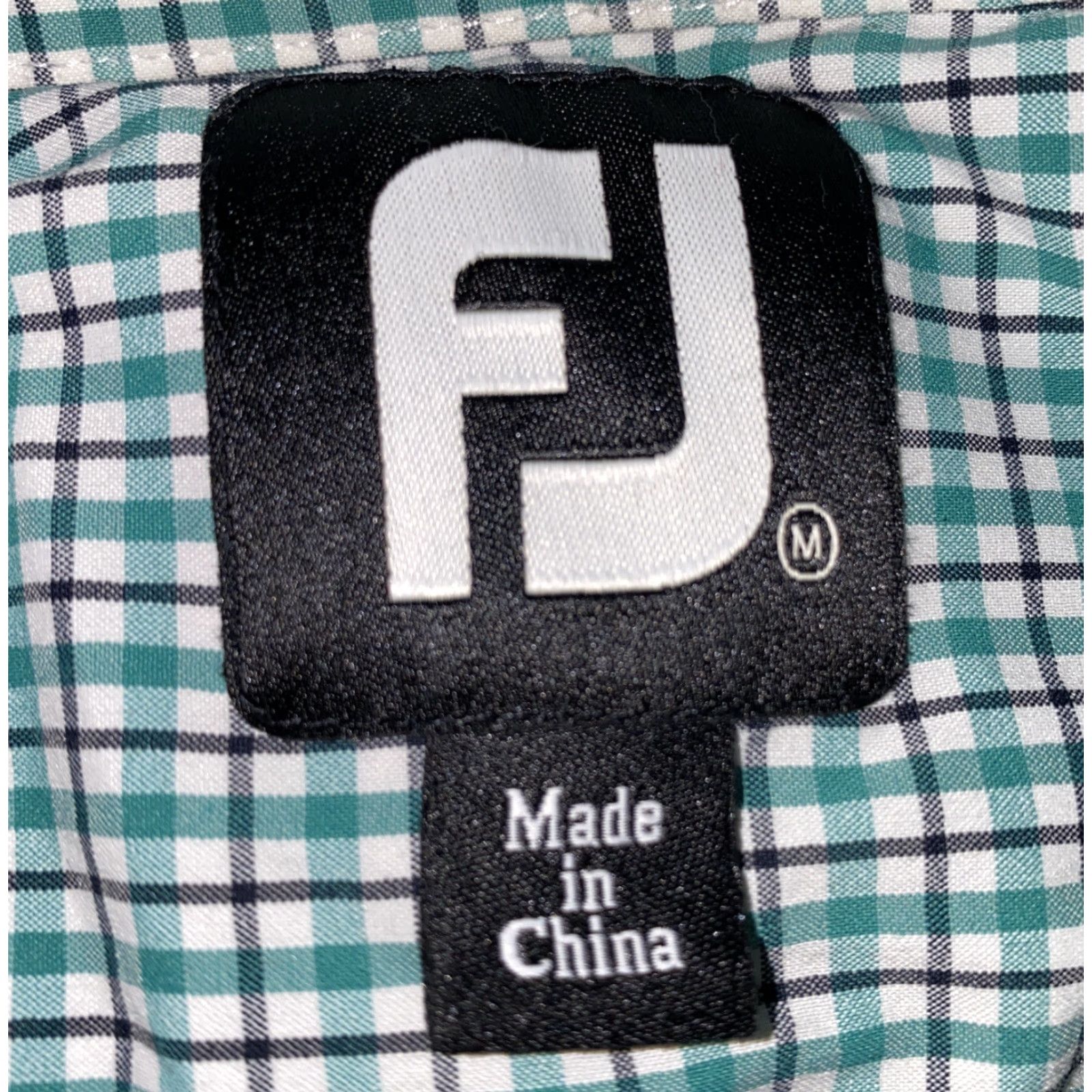 Footjoy FootJoy Mens Green Checkered Long Sleeve Nylon Shirt M Button-Up Collared Regular Size M Size US M / EU 48-50 / 2 - 6 Thumbnail