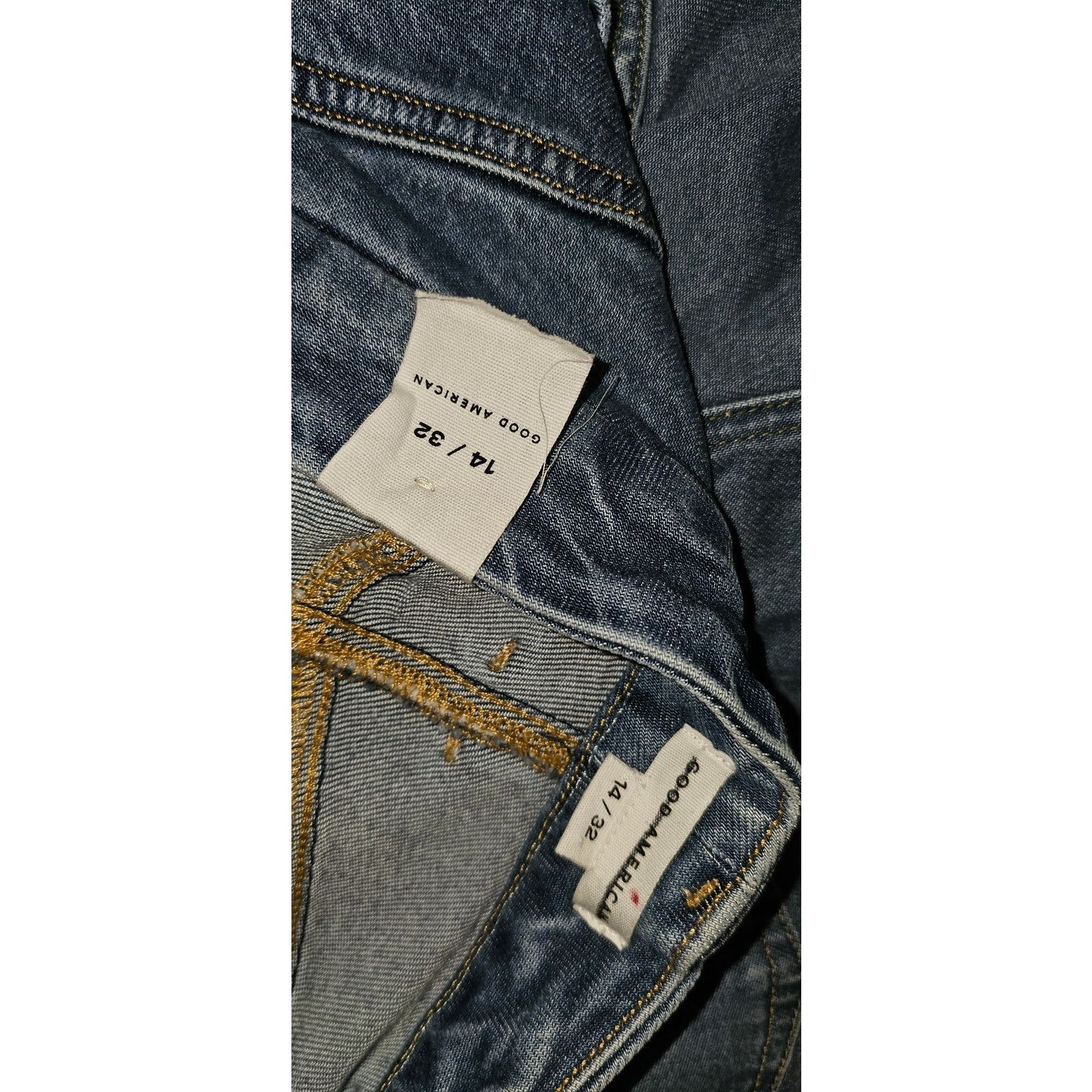 Anthropologie New Good American Good Legs Mid-Rise Straight Jeans SZ 14/32 Size 36" / US 14 / IT 50 - 7 Thumbnail