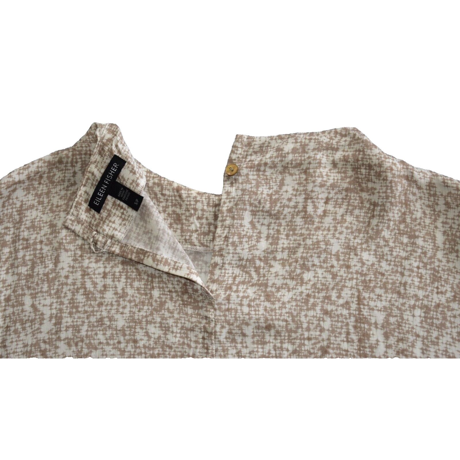 Eileen Fisher NEW EILEEN FISHER White/Tan Silk & Cotton Boxy Top Size S Size S / US 4 / IT 40 - 4 Thumbnail