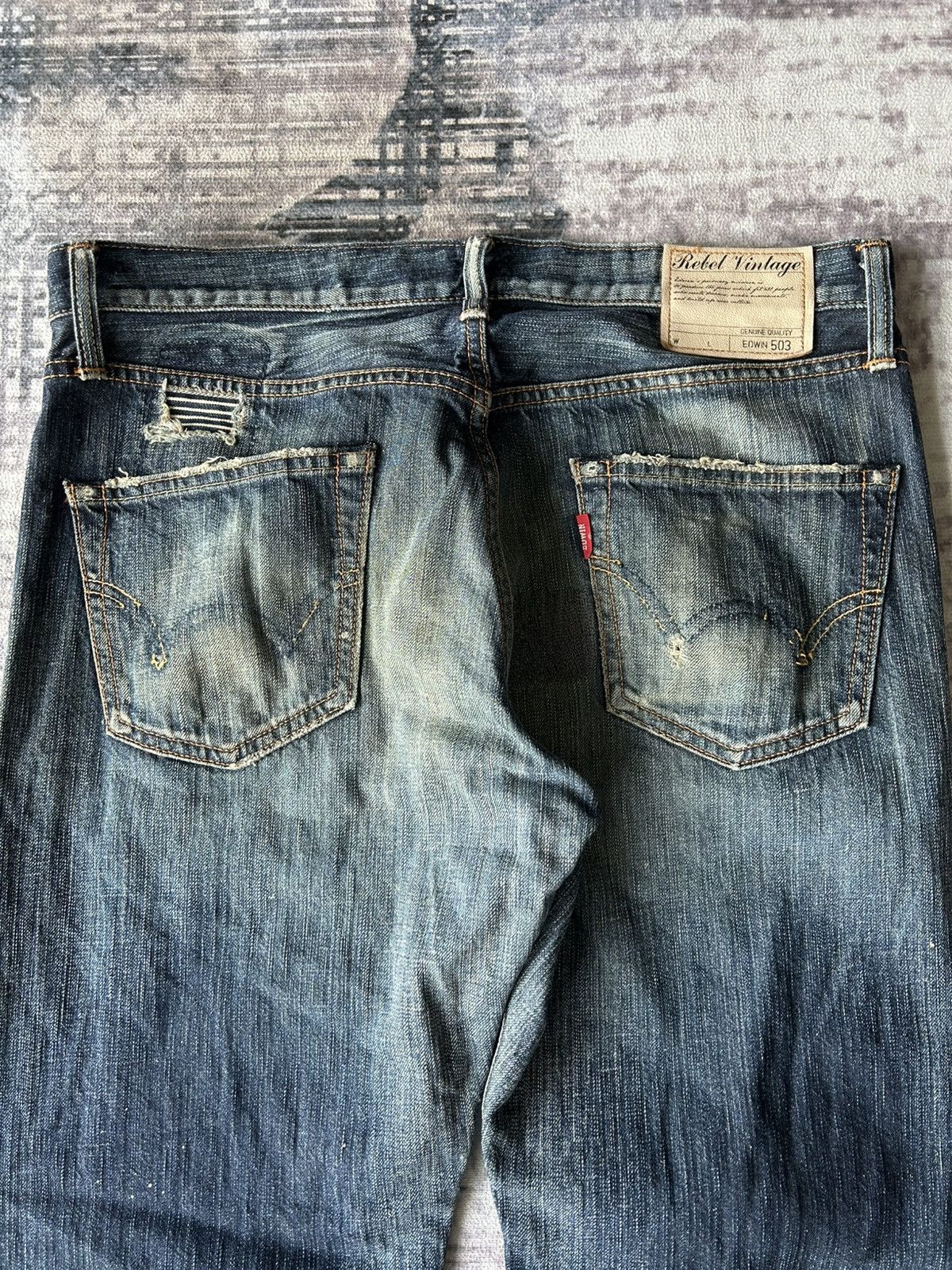 If Six Was Nine Punk Distressed Rockstar Edwin Jeans Size US 32 / EU 48 - 10 Thumbnail