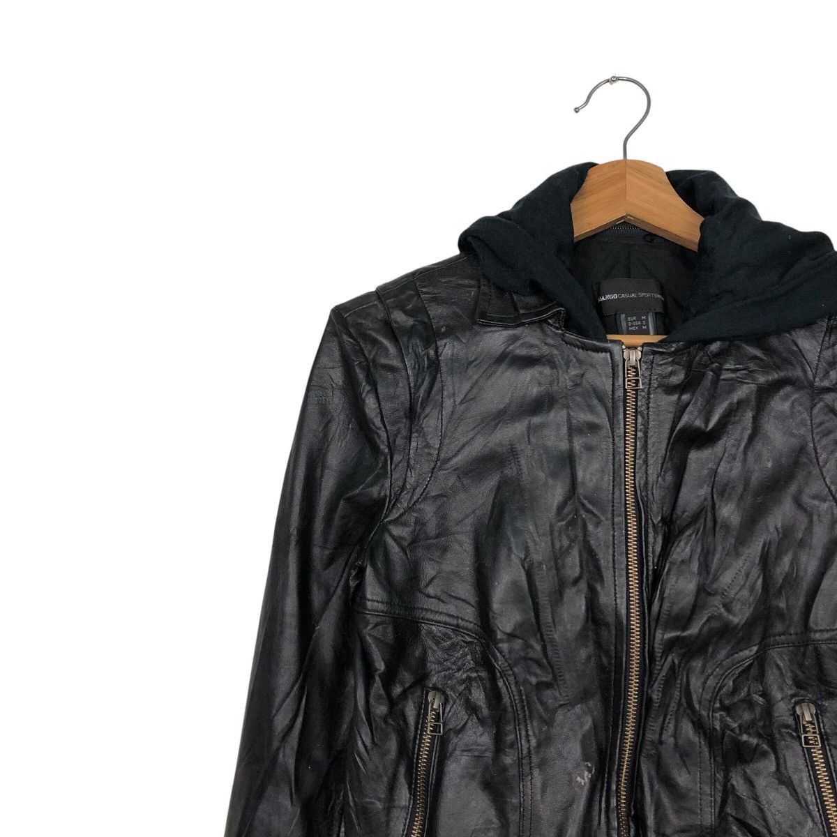 Japanese Brand 📌Cropped Biker Soft Leather Jacket Mango Streetwear Size US M / EU 48-50 / 2 - 7 Thumbnail