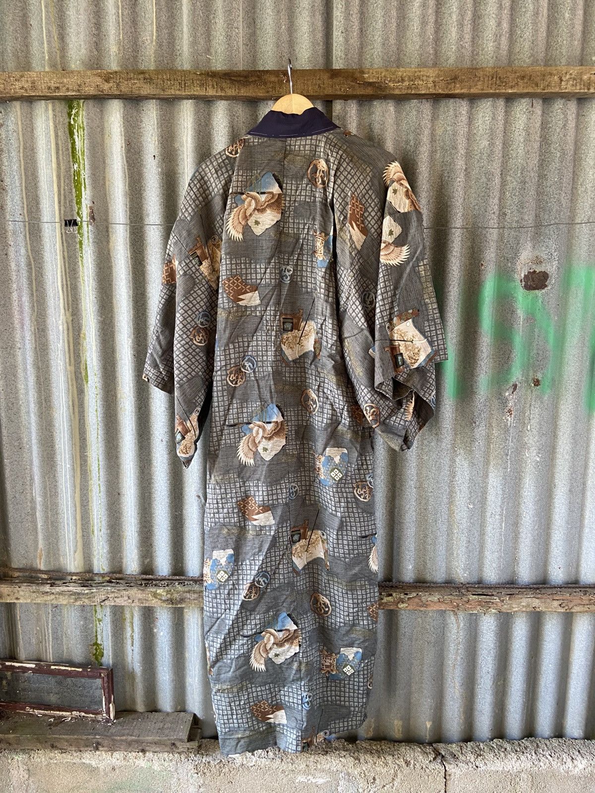 Komono Vintage Japanese Kimono Eagles Mountain Size US L / EU 52-54 / 3 - 6 Thumbnail