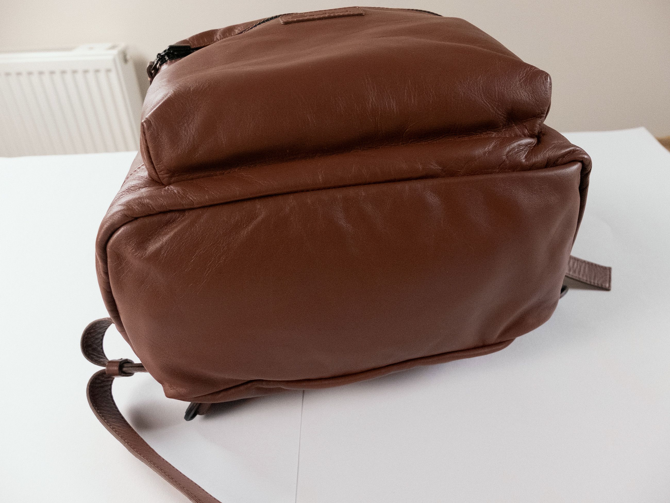 Santoni SANTONI brown lightweight soft leather backpack authentic Size ONE SIZE - 7 Thumbnail