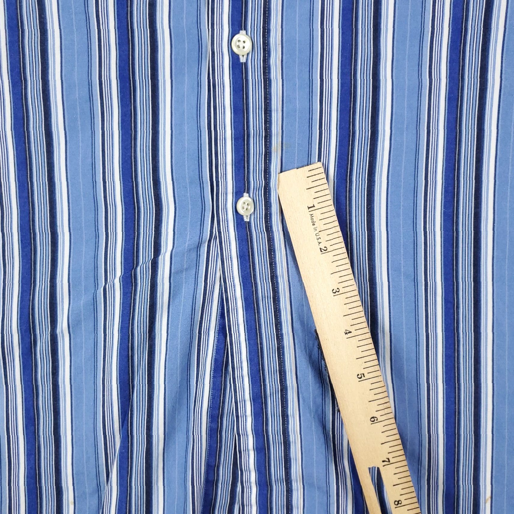 Ralph Lauren Ralph Lauren Dress Shirt Blue Striped Cotton Long Sleeve Button-Down Men’s Size 18 Stained Size 48R - 4 Thumbnail
