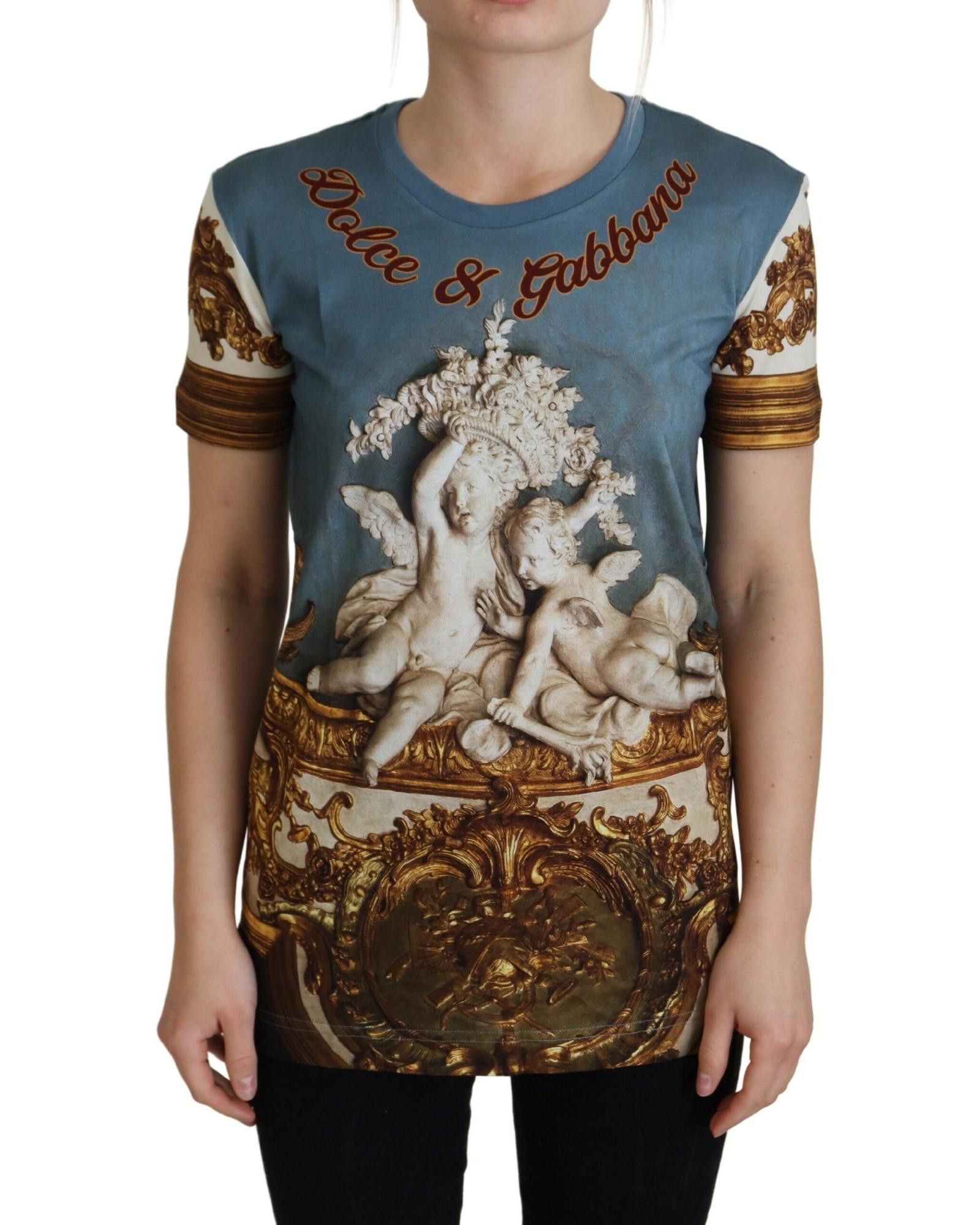 image of Dolce Gabbana Logo Angel Print Top, Women's (Size XS)