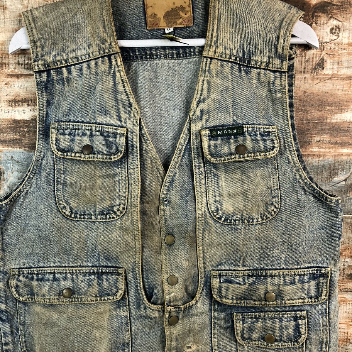 Japanese Brand Manx Blue Denim vintage Jacket Vest #A2511 Size US XL / EU 56 / 4 - 5 Thumbnail