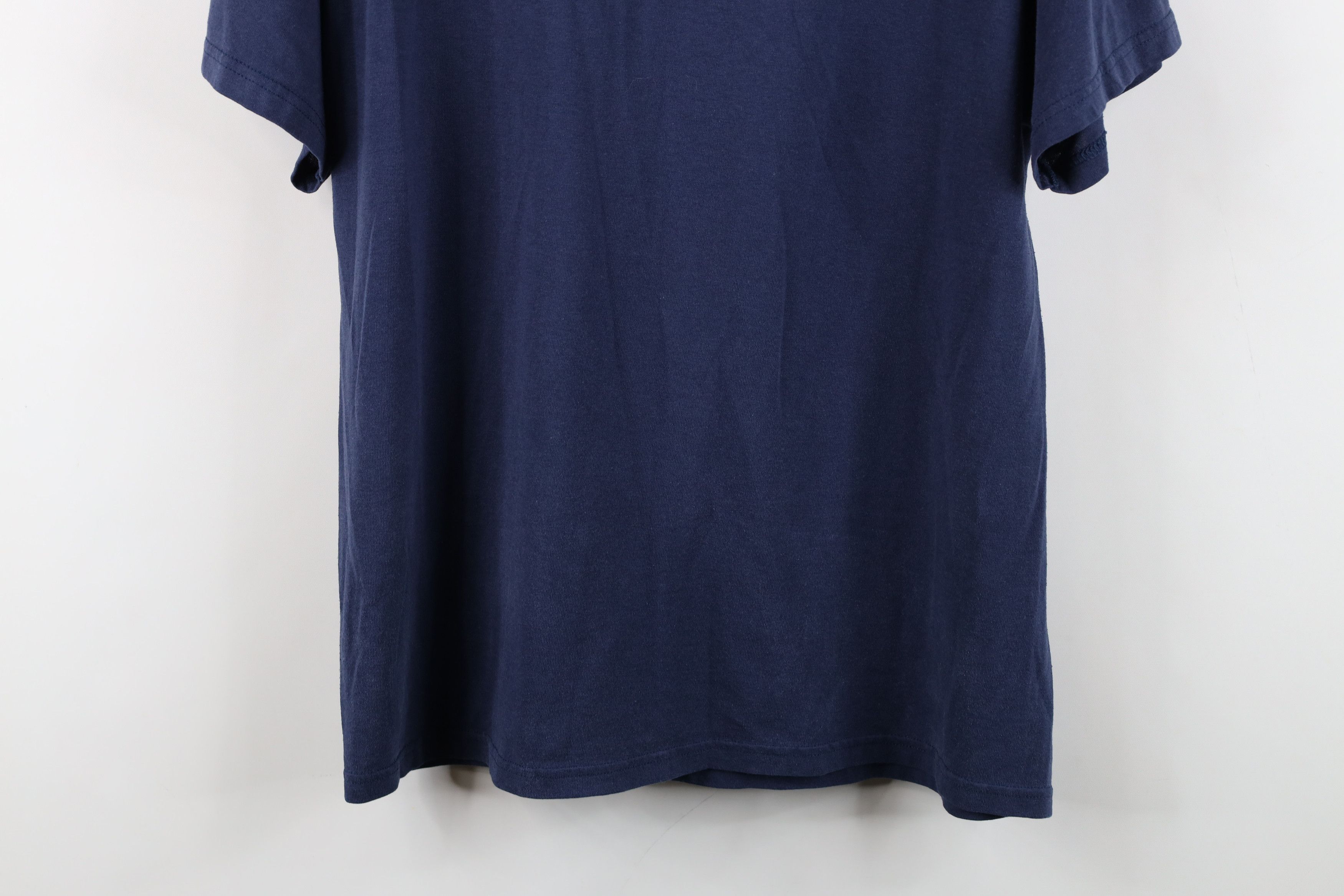 Hanes Vintage 90s Hanes Heavyweight Blank T-Shirt Navy Blue Size US L / EU 52-54 / 3 - 13 Thumbnail