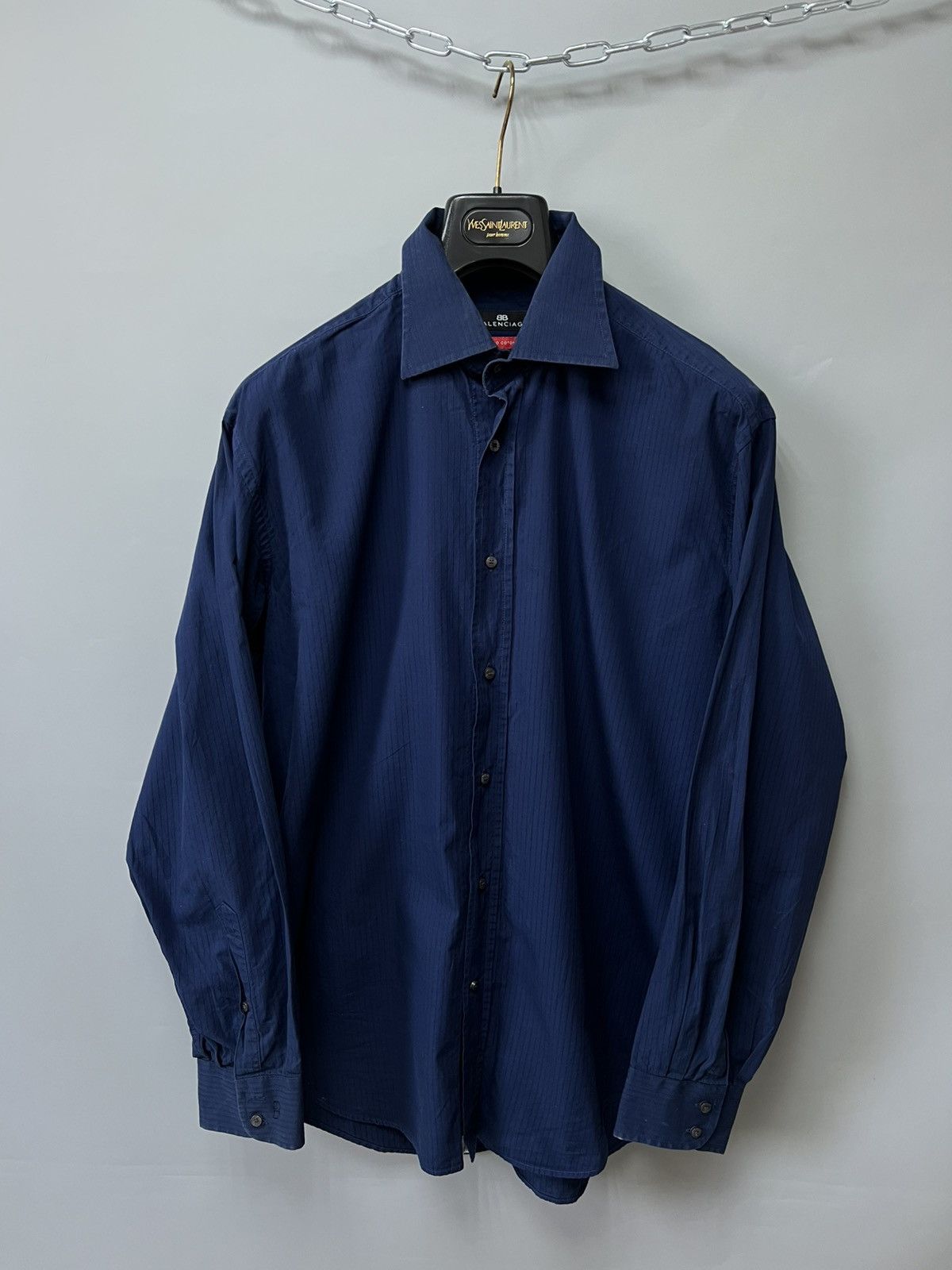 Balenciaga Vintage 90s Balenciaga Long Sleeve Button Up Shirt Size US L / EU 52-54 / 3 - 1 Thumbnail