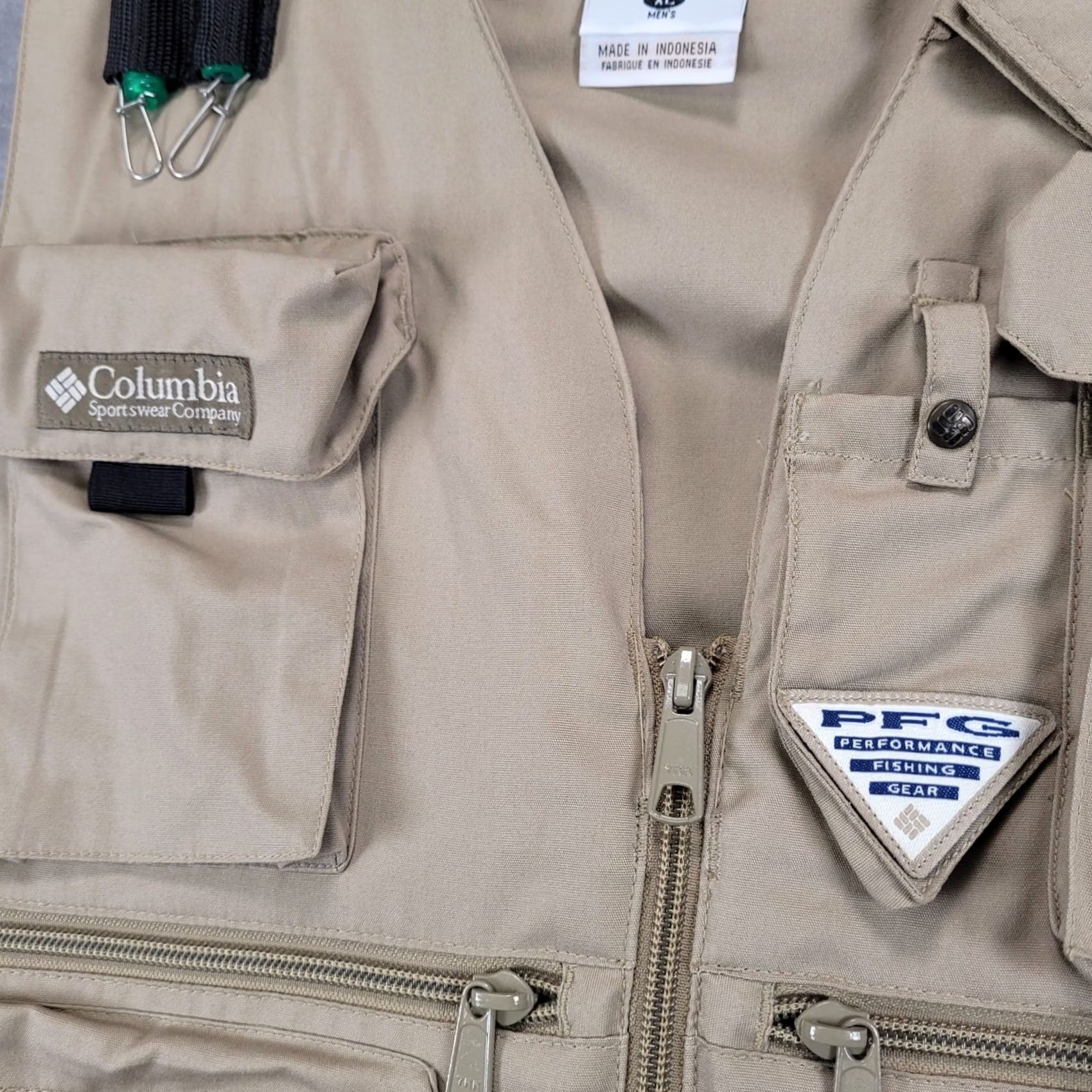 Vintage Columbia PFG Vest Mens XL Khaki Multi Pocket Canvas Zip Short Size US XL / EU 56 / 4 - 3 Thumbnail