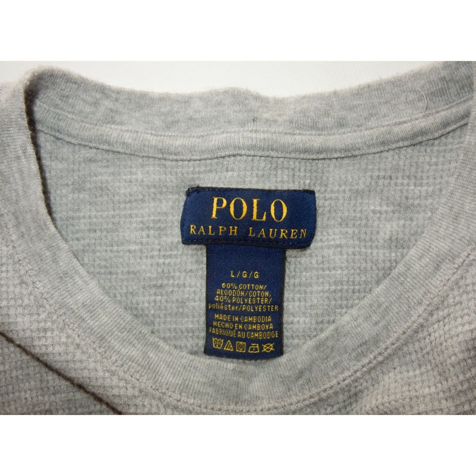 Polo Ralph Lauren Polo Ralph Lauren T-Shirt Long Sleeve Men L Gray Cotton Blend Thermal Waffle Size US L / EU 52-54 / 3 - 3 Thumbnail