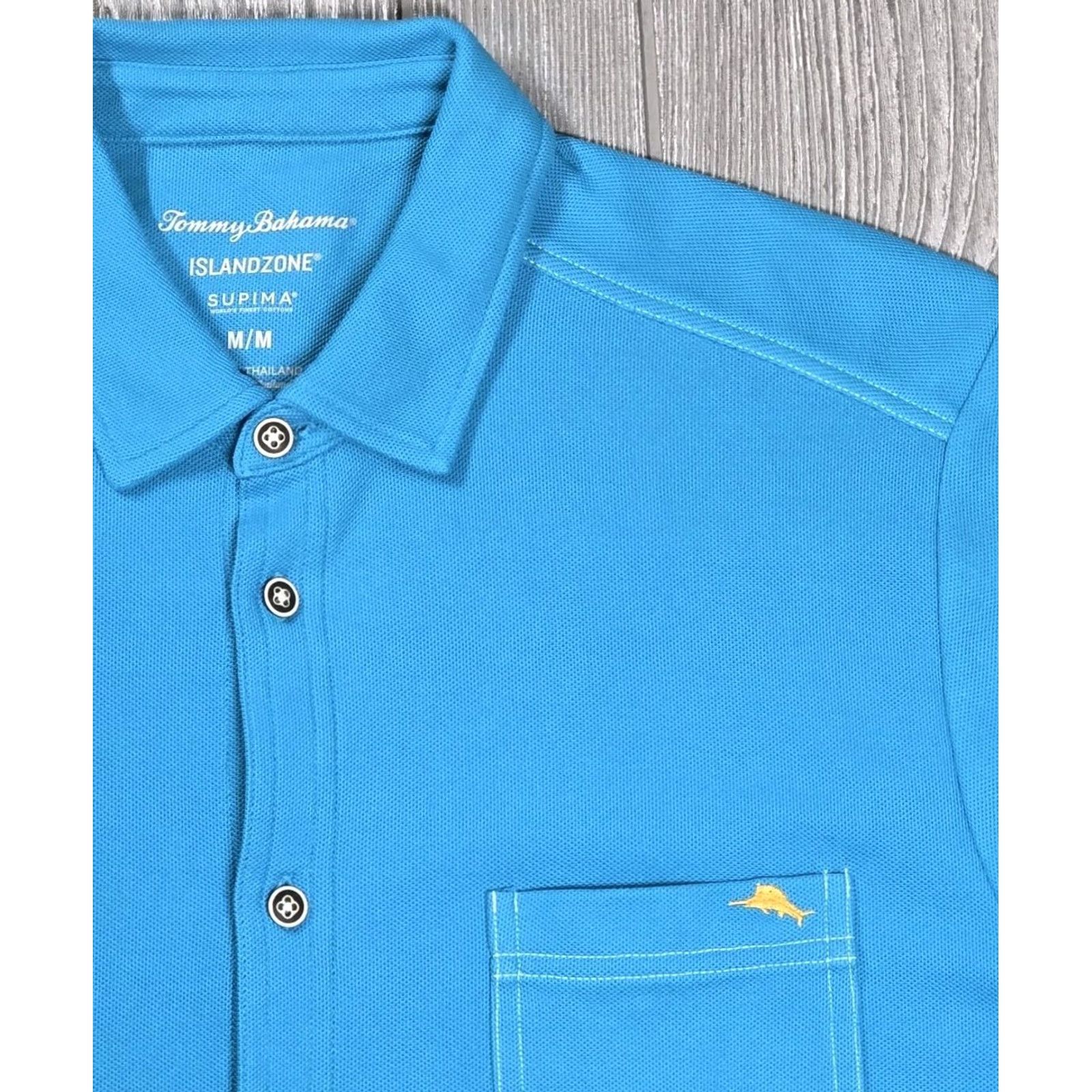 Tommy Bahama Tommy Bahama Costa Wave Camp Shirt Blue Men's M Short-Sleeve Knit Button-Up Size US M / EU 48-50 / 2 - 4 Thumbnail