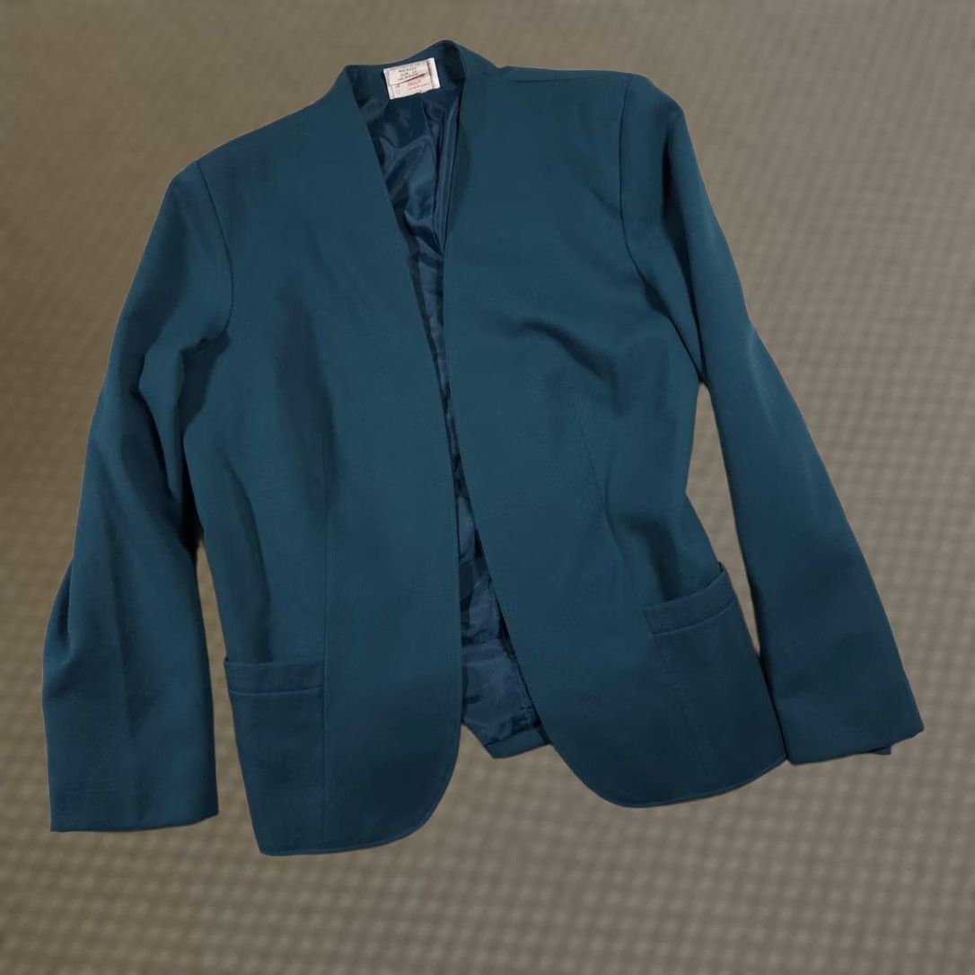 Vintage VINTAGE TanJay Blazer Womens 12 Open Front Made USA Acrylic Polyester Jacket Green Size XL / US 12-14 / IT 48-50 - 1 Thumbnail