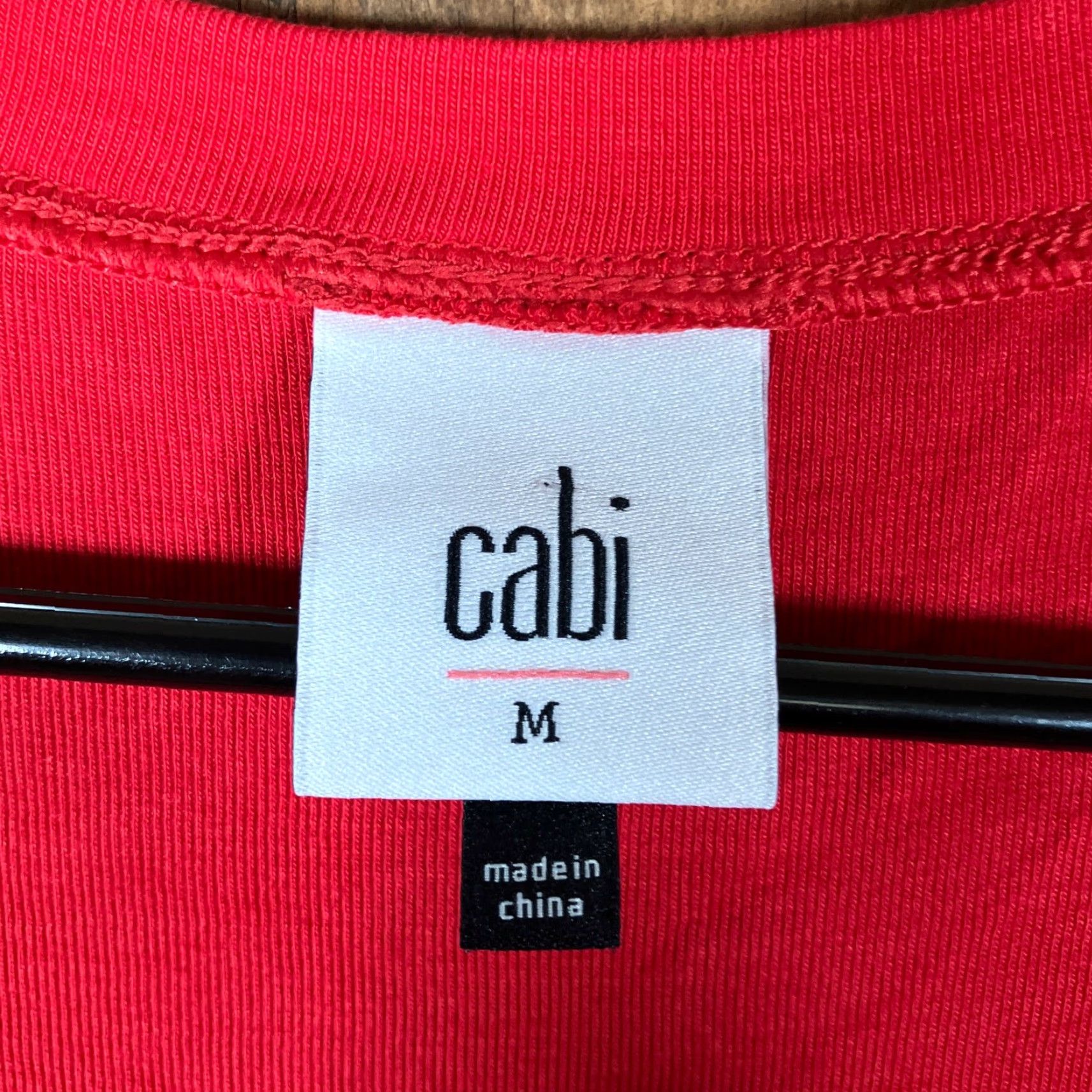 Vintage CAbi Blouse Women's Red Short Sleeve V-Neck Stretch Drop Waist Size M / US 6-8 / IT 42-44 - 6 Thumbnail