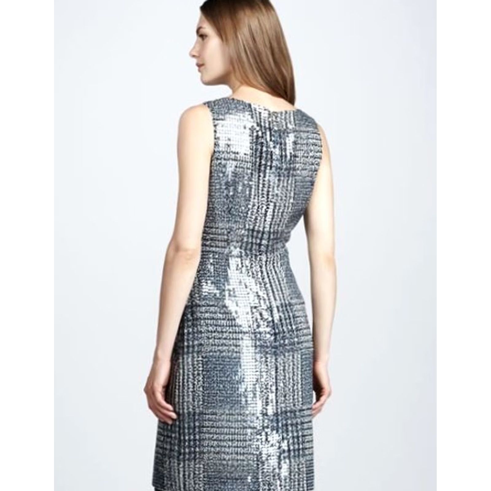 Tory Burch Tory Burch Bristol Sequined Tweed Houndstooth Dress Timberwolf Multi Women's 8 Size M / US 6-8 / IT 42-44 - 4 Thumbnail