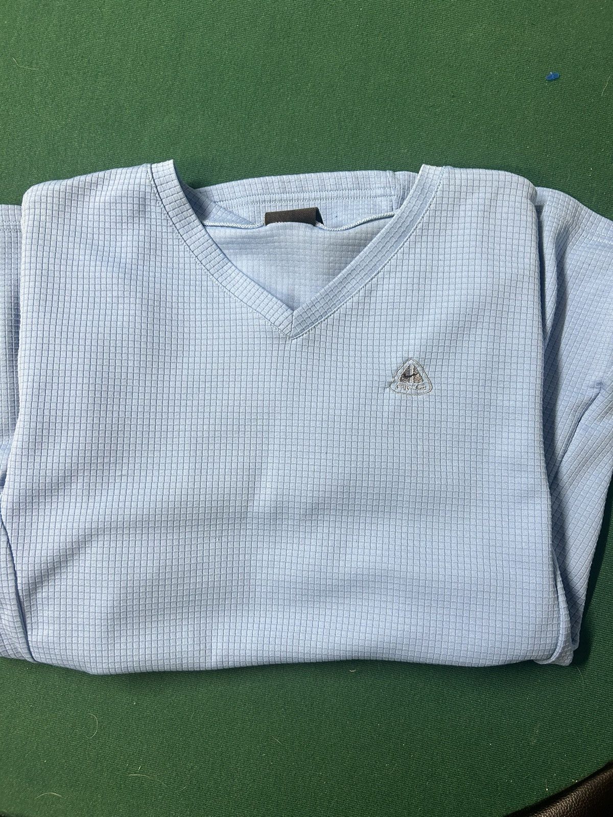 Nike ACG Nike ACG Dri-Fit Light Blue Grid Waffle Shirt Size US XXL / EU 58 / 5 - 3 Thumbnail