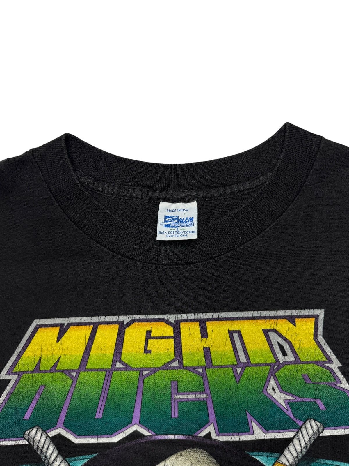 Vintage Vintage 1993 Mighty Ducks Sports Tee Shirt Size US L / EU 52-54 / 3 - 7 Thumbnail