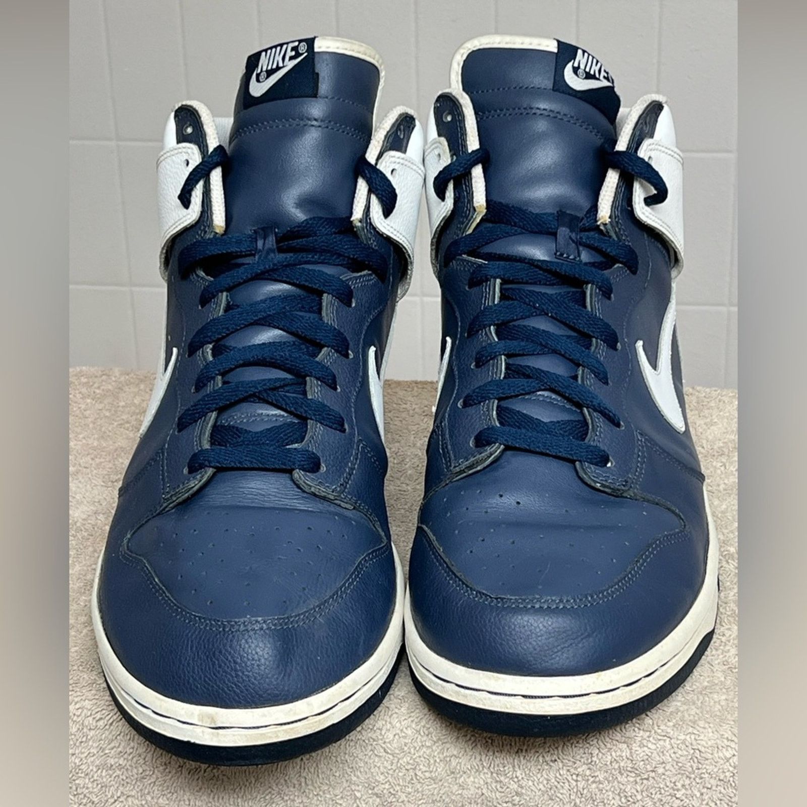 Nike Nike Dunk High 2006 Mens Size 13 VP Navy White Leather RARE Size US 13 / EU 46 - 3 Thumbnail