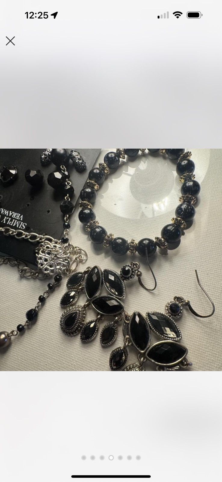 Vintage Black dark gothic romantis jewelry gift set Size ONE SIZE - 4 Thumbnail