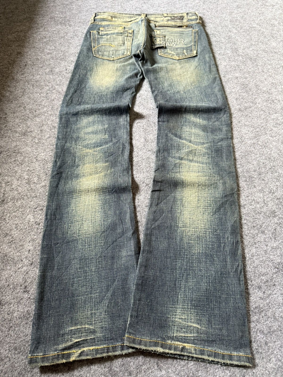G-Star G Star Raw Para Espana Mud Wash Flare Low Rise Jeans Size US 27 - 2 Thumbnail