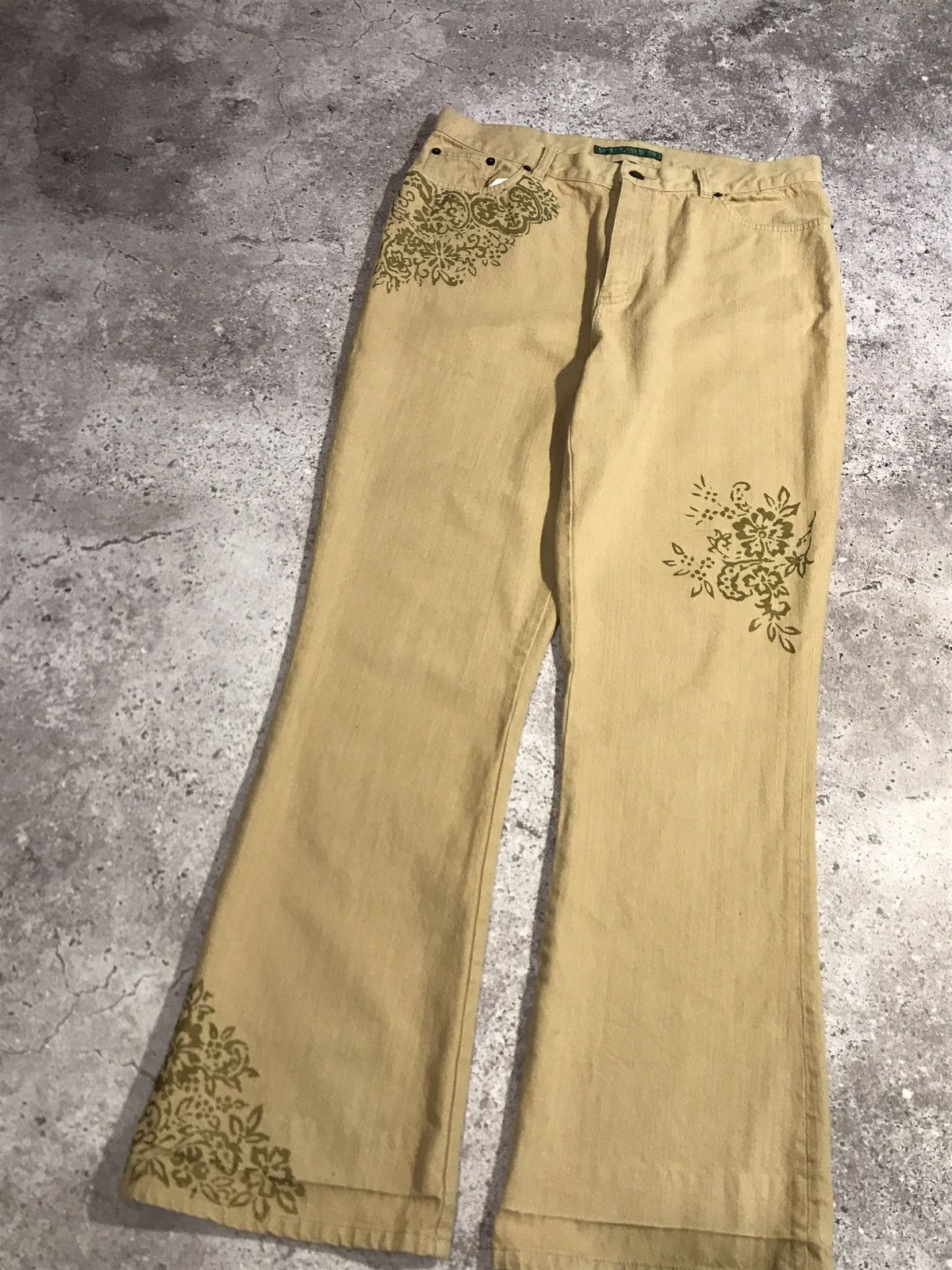 Polo Ralph Lauren × RRL Ralph Lauren × Vintage Vintage 90s Jeans Polo Ralph Lauren Flared Graphic Print Size 34" / US 12 / IT 48 - 3 Thumbnail