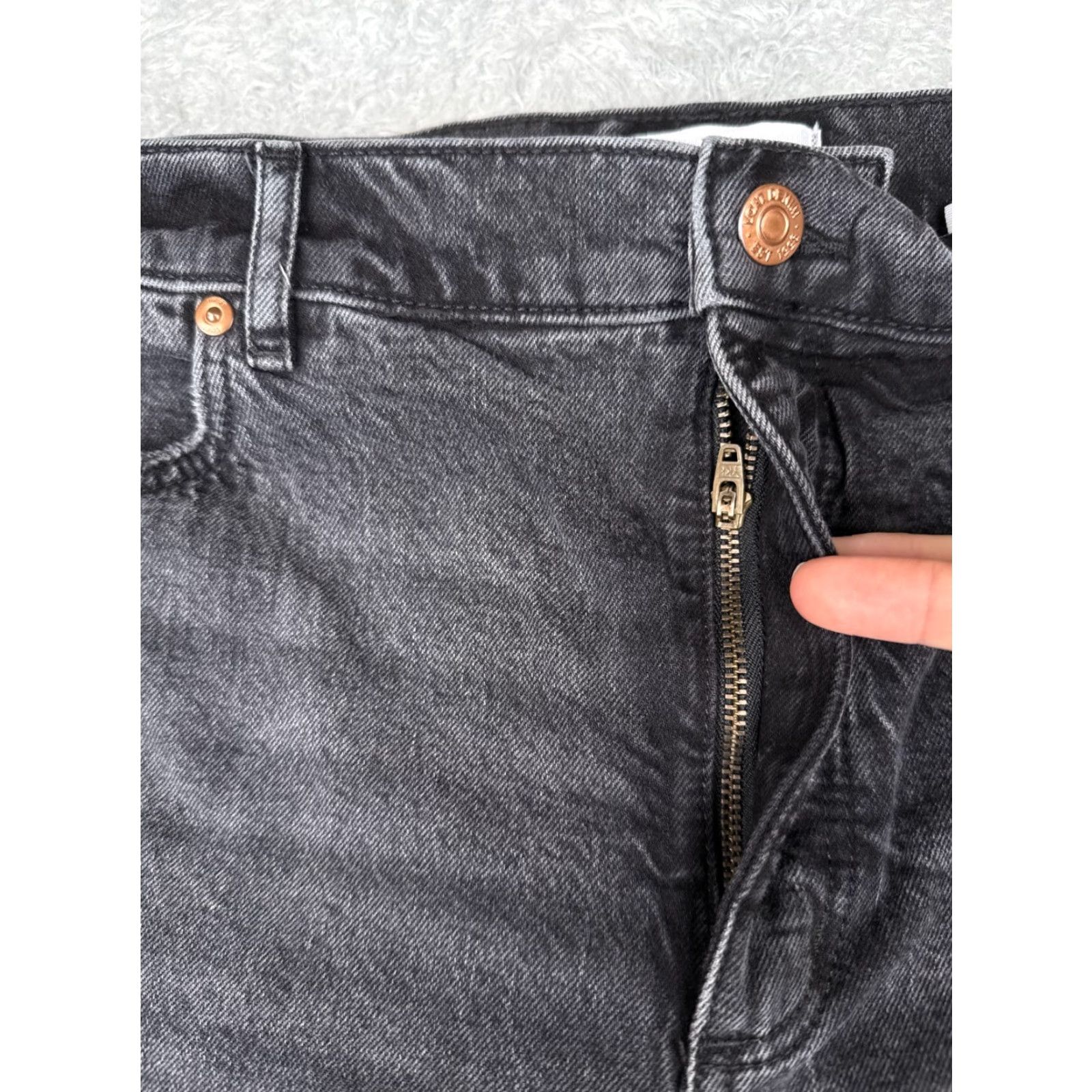 Loft LOFT Jeans Women Black 16 The Straight Crop Distressed High Rise 36x23 5-Pocket Denim Distressed Stretch Casual Modern Western 90s Love Mens? Size 38" / US 16 / IT 52 - 5 Thumbnail