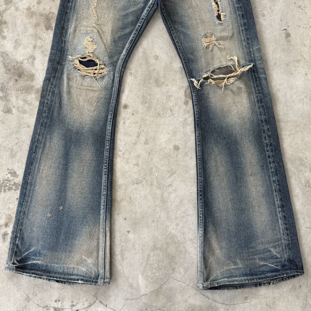 Japanese Brand W32 Vintage Varosh Selvedge Flare Boot cut Rusty Denim Jean Size US 32 / EU 48 - 4 Thumbnail