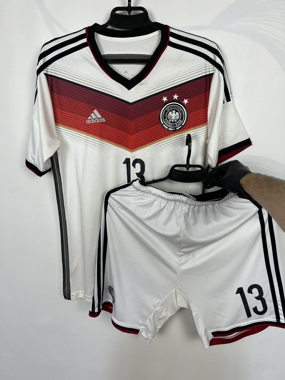 Adidas Germany 2014-2015 Football Suit Podolski 13 Sz M