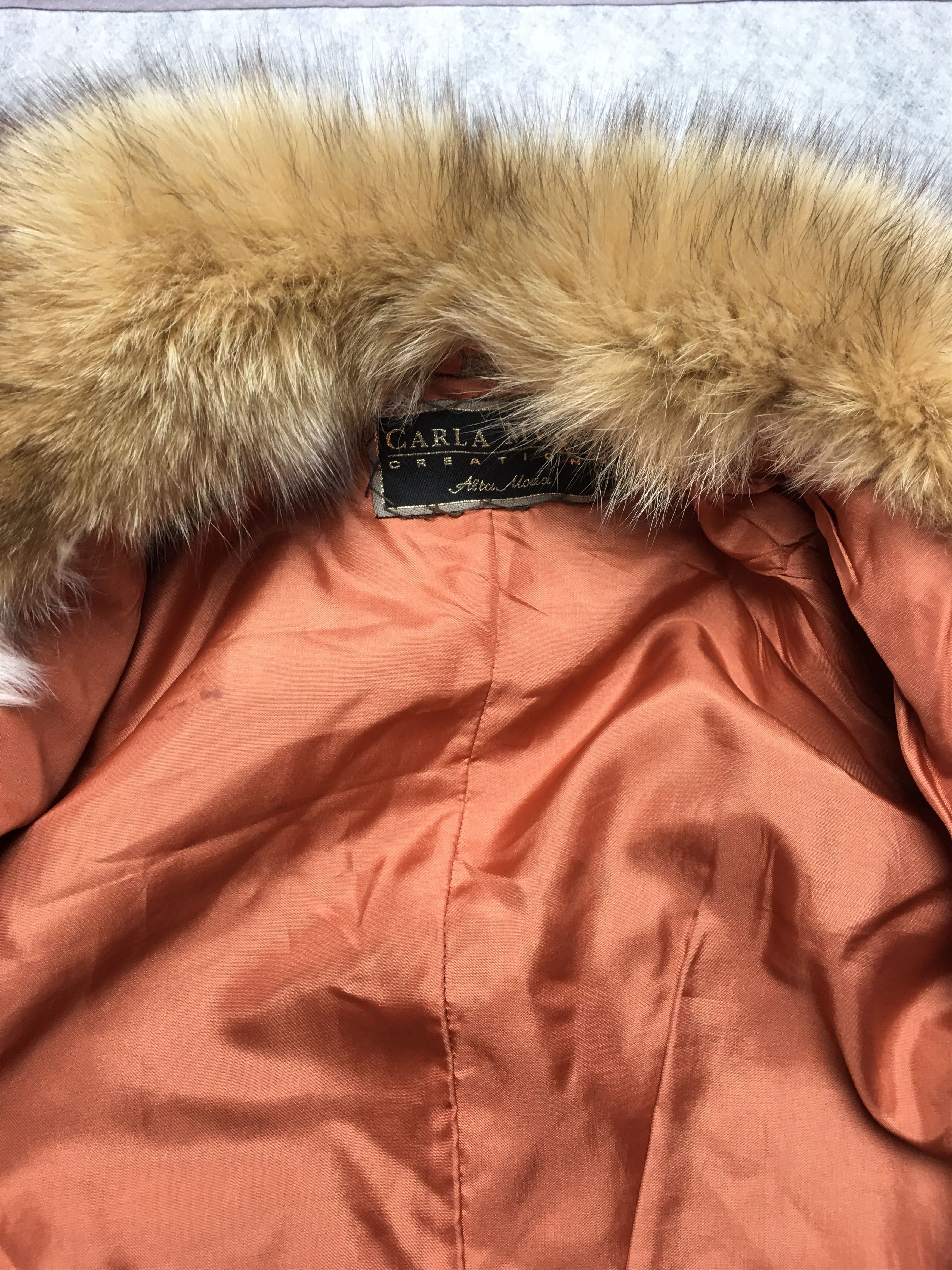 Vintage Vintage Carla Mosse Shearling Fur Coat Fox Fur Collar Sz S Size S / US 4 / IT 40 - 9 Thumbnail