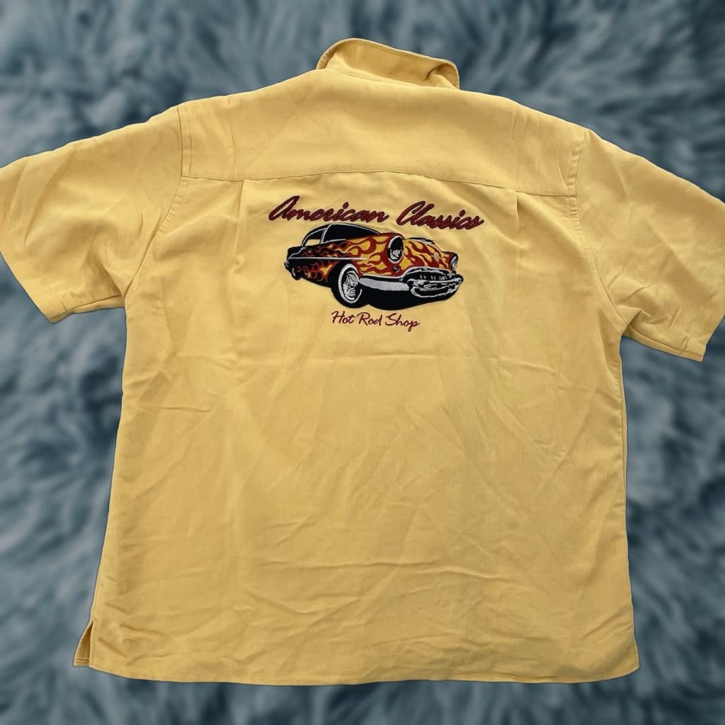 Cubavera Cubavera Shirt Adult Large Yellow Hot Rod Shop Embroidered Loop Collar Mens L Size US L / EU 52-54 / 3 - 1 Thumbnail