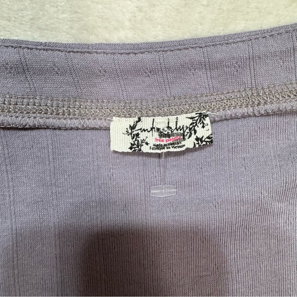 Free People New Free People Coffee Chat Long-Sleeve Lilac Top Size L Size L / US 10 / IT 46 - 7 Thumbnail