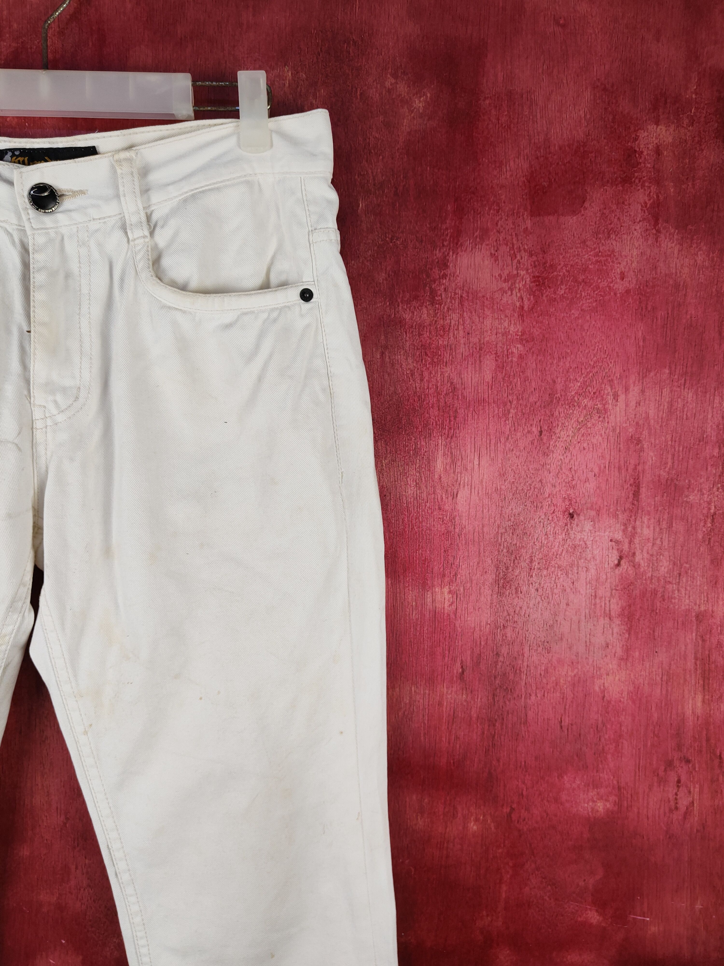 Japanese Brand Cloud 72 White Distressed Ripped Jeans #S2051 Size US 31 - 5 Thumbnail