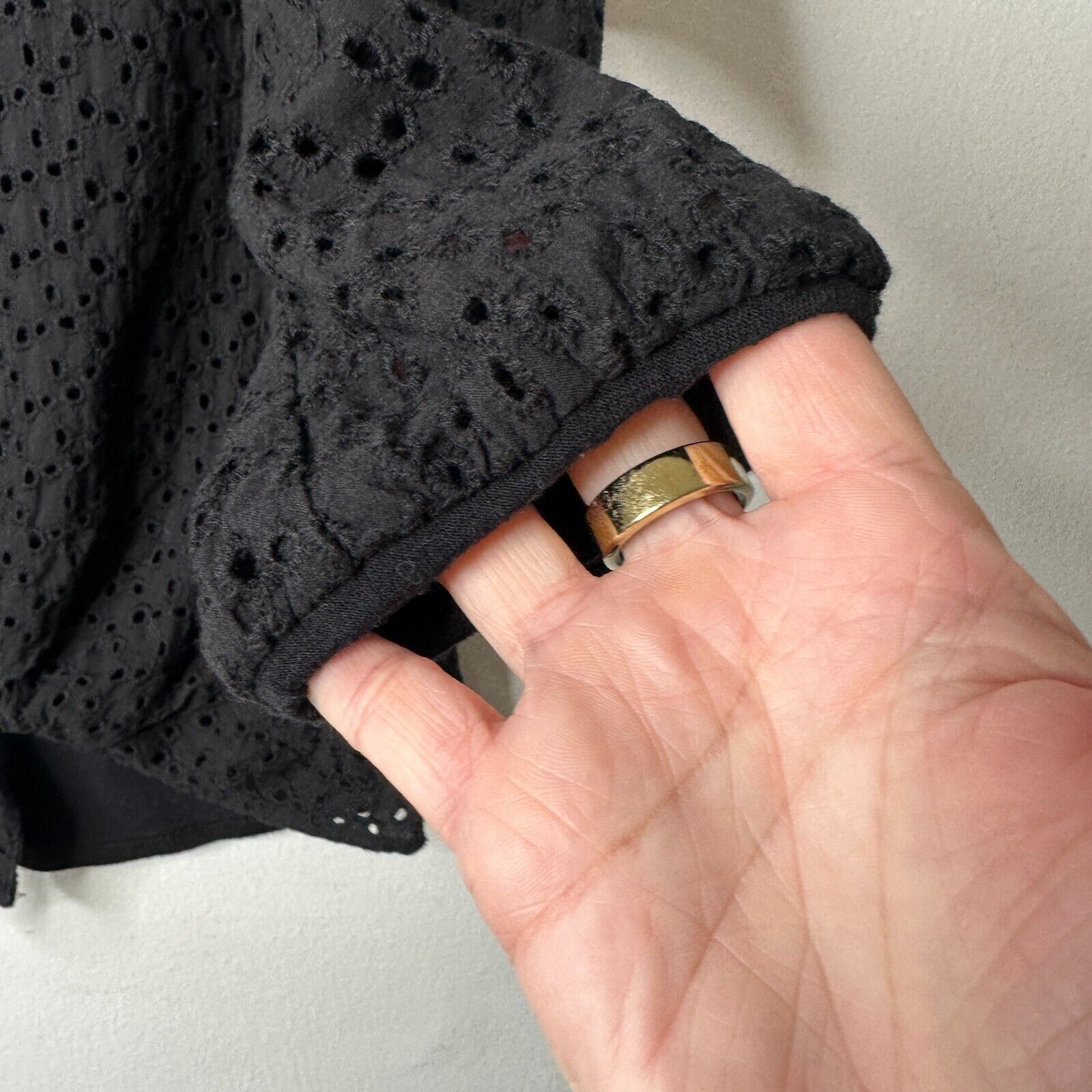 Other Allison Joy Black Eyelet Front Tie 3/4 Sleeve Blouse XS Size XS / US 0-2 / IT 36-38 - 6 Thumbnail