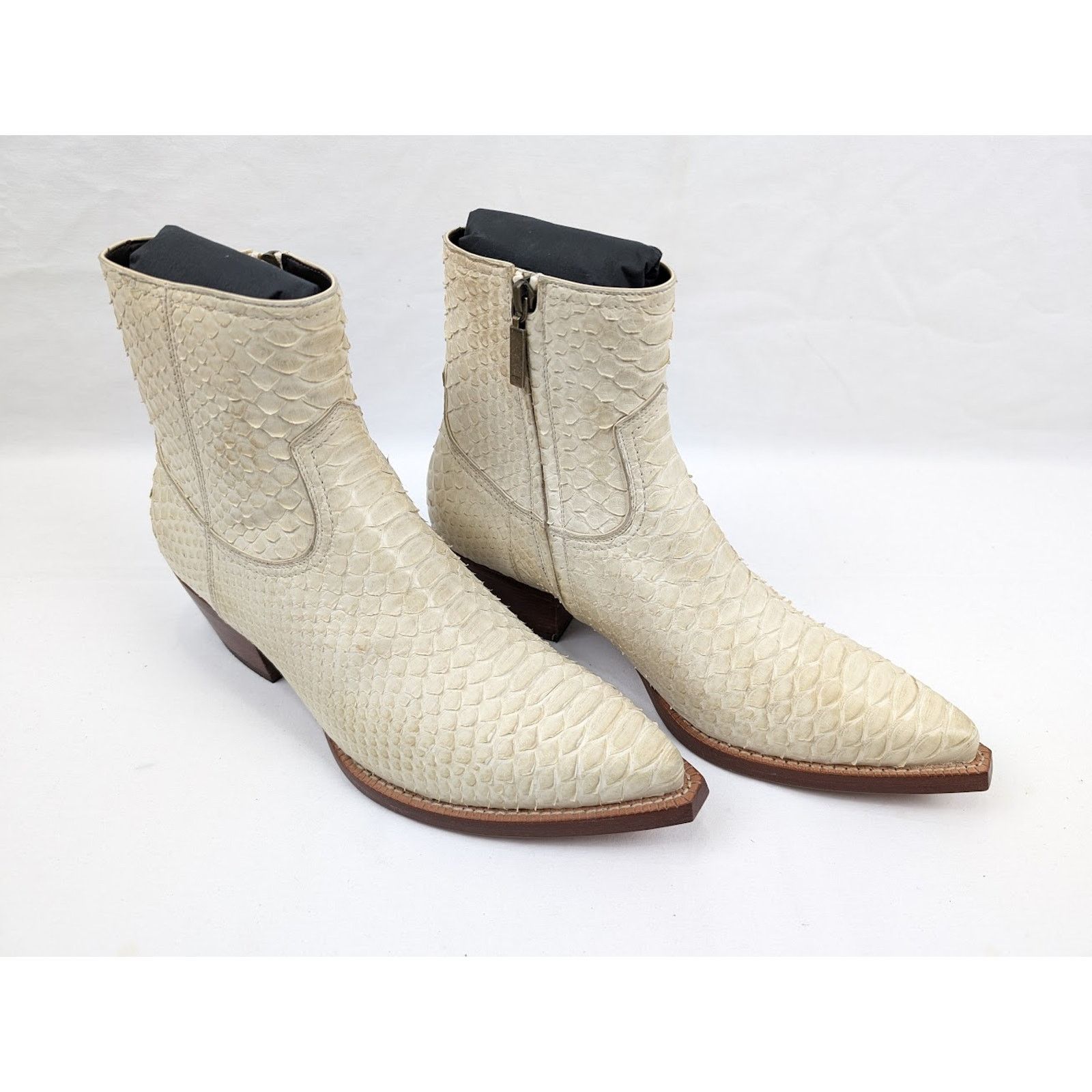 Saint Laurent Paris o1rshd1 Lukas 40 Zip Boots in Cream Size US 9.5 / EU 42-43 - 12 Thumbnail