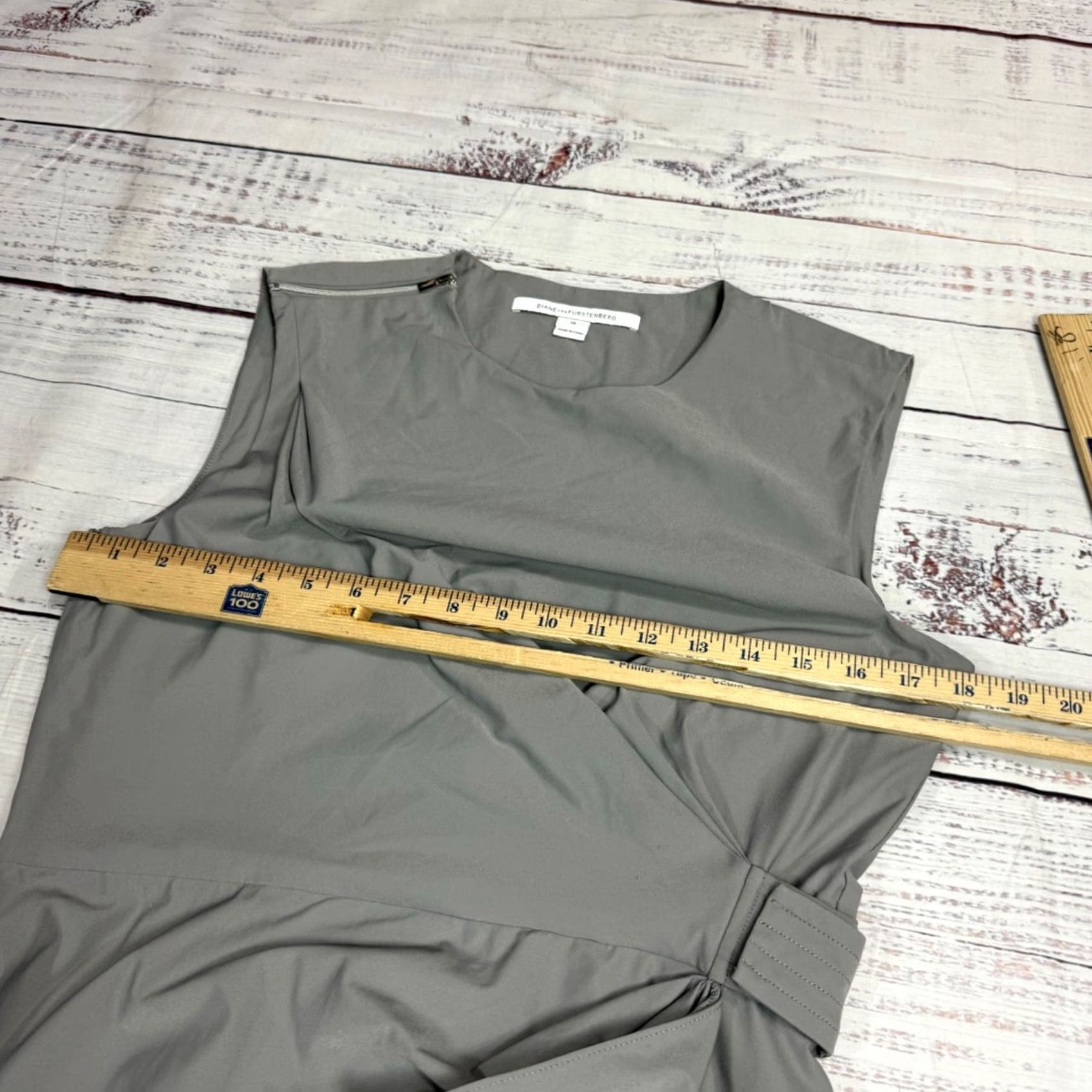 Diane von Furstenberg Diane von Furstenberg Womens Sleeveless A-Line Dress Gray Size 10 Size L / US 10 / IT 46 - 4 Thumbnail