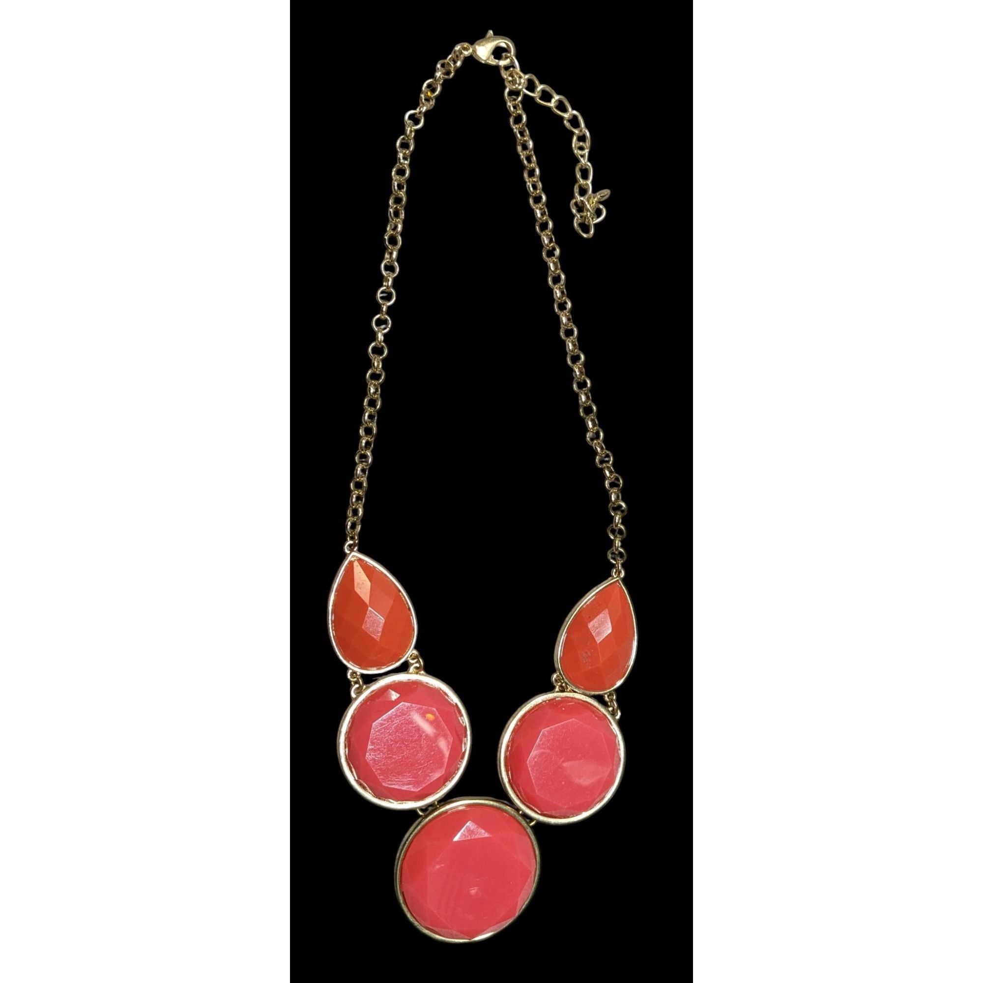 Other Pink And Orange Faceted Gemmed Statement Necklace Size ONE SIZE - 2 Thumbnail