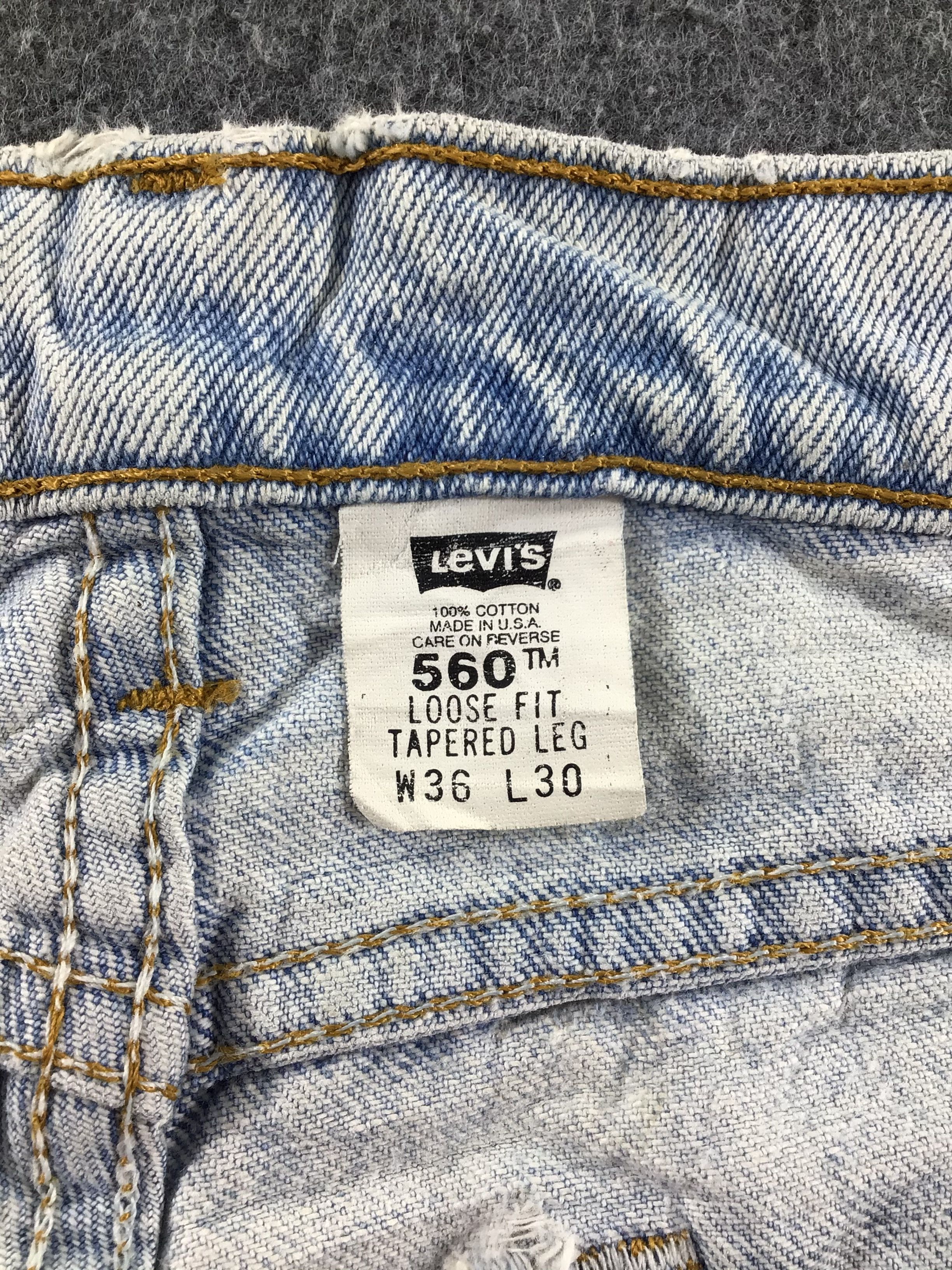 Levi's Vintage Levis 560 Jeans Dirty Light Wash Denim -J515 Size US 34 / EU 50 - 11 Thumbnail