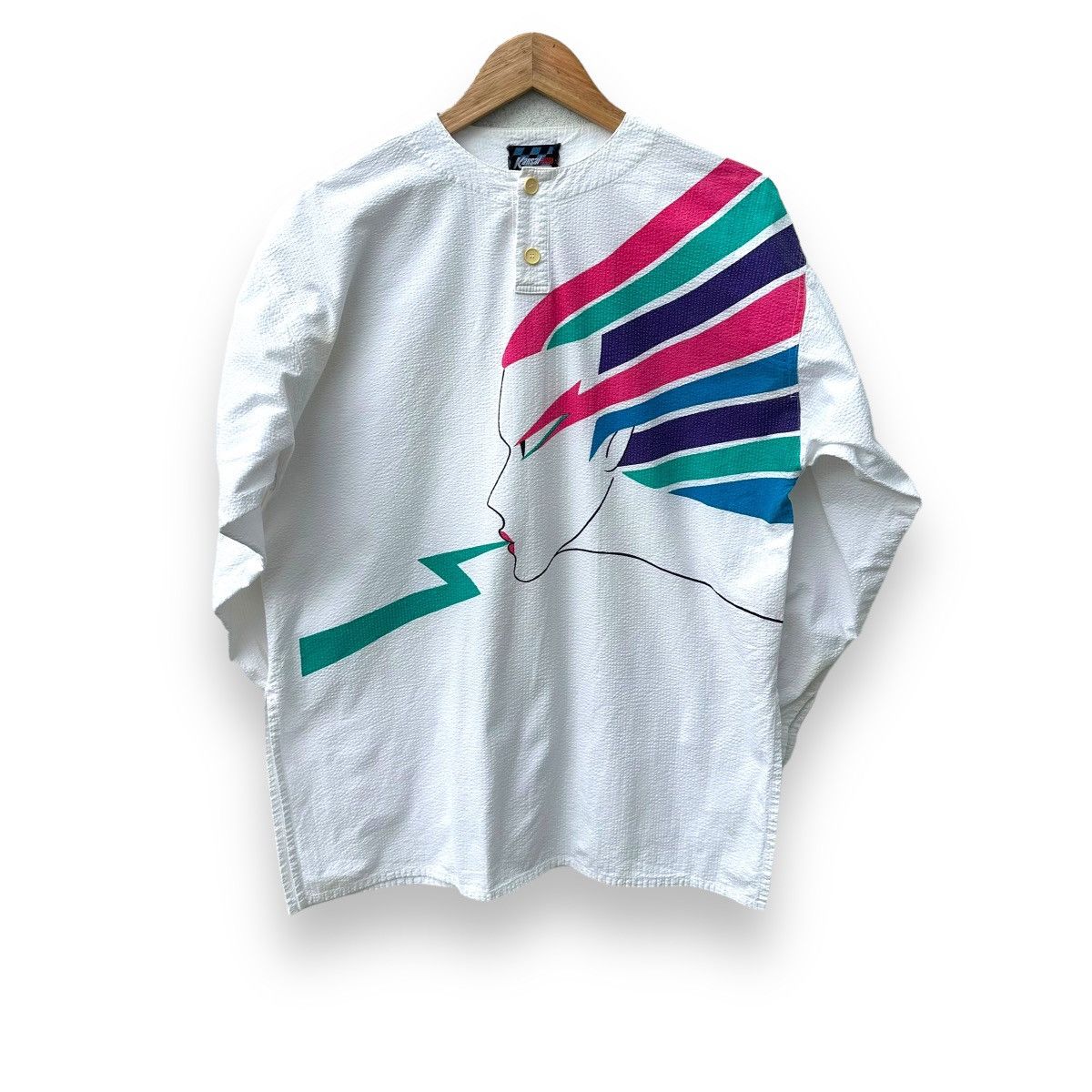 Kansai Yamamoto Archive Yamamoto "Kansai 2000”seersucker Graphic Ziggy Size US M / EU 48-50 / 2 - 2 Thumbnail