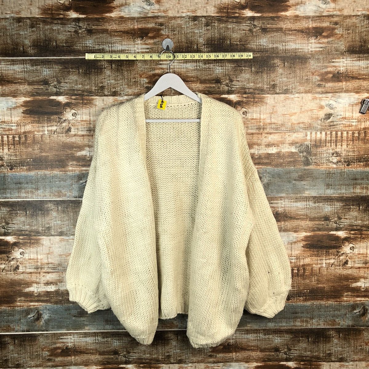 Homespun Knitwear Titi Vate Cream mohair crochet Cardigan Knitwear #A1808 Size US M / EU 48-50 / 2 - 1 Thumbnail